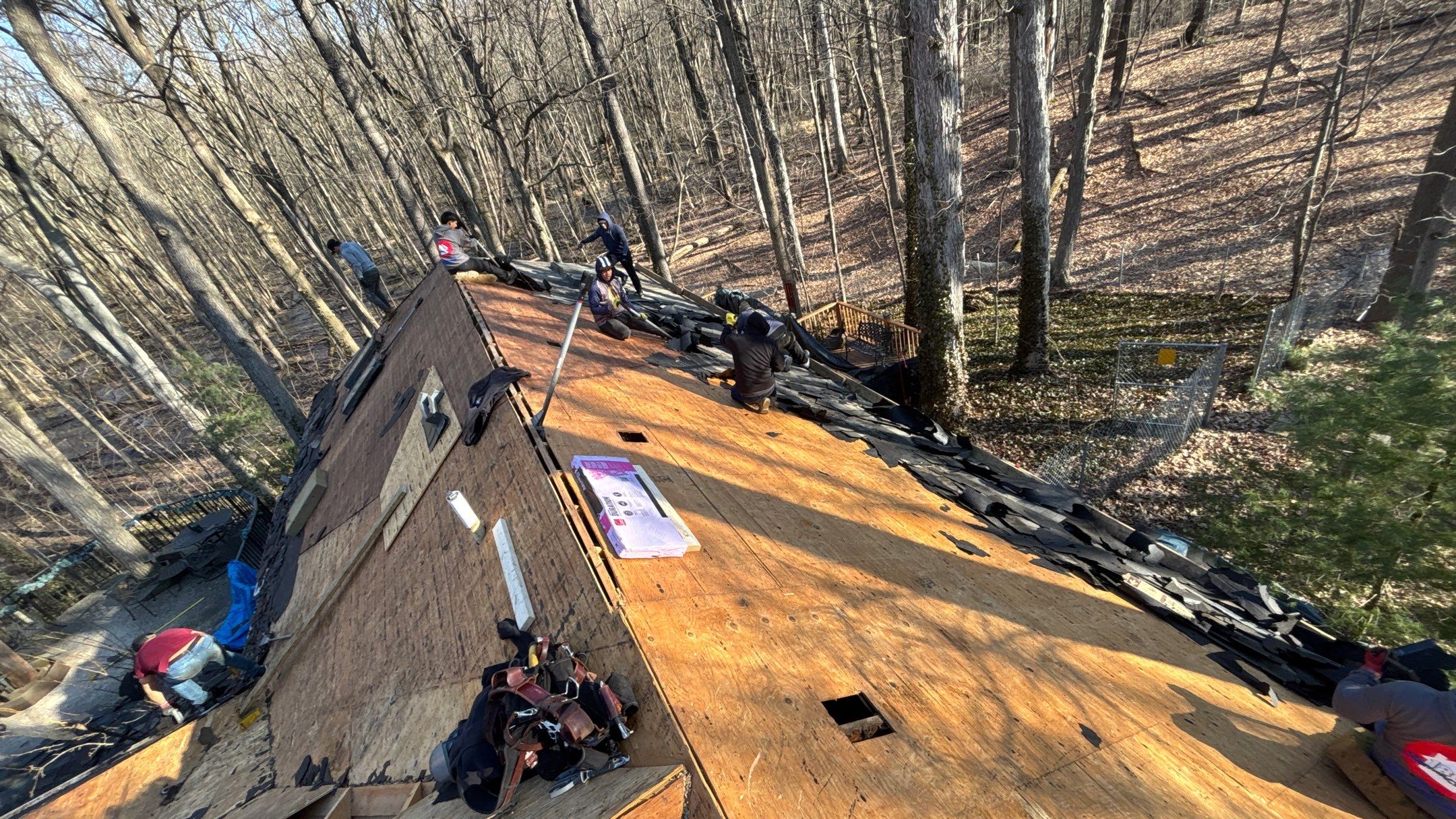 Roof Replacement using Owens Corning Colonial Slate by 180 Contractors