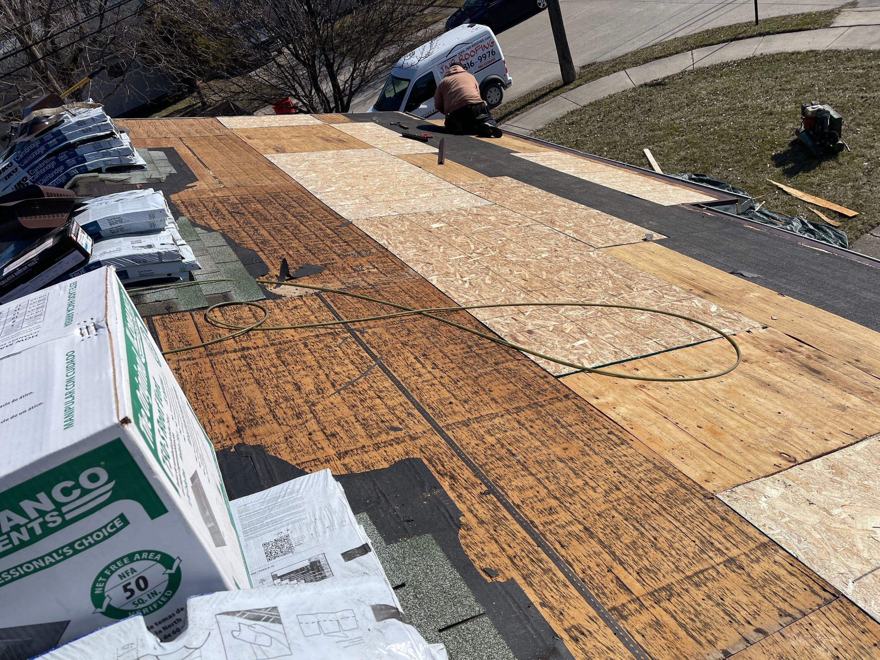 Residential Roofing Installation using IKO Dual Brown by JNR Roofing LLC