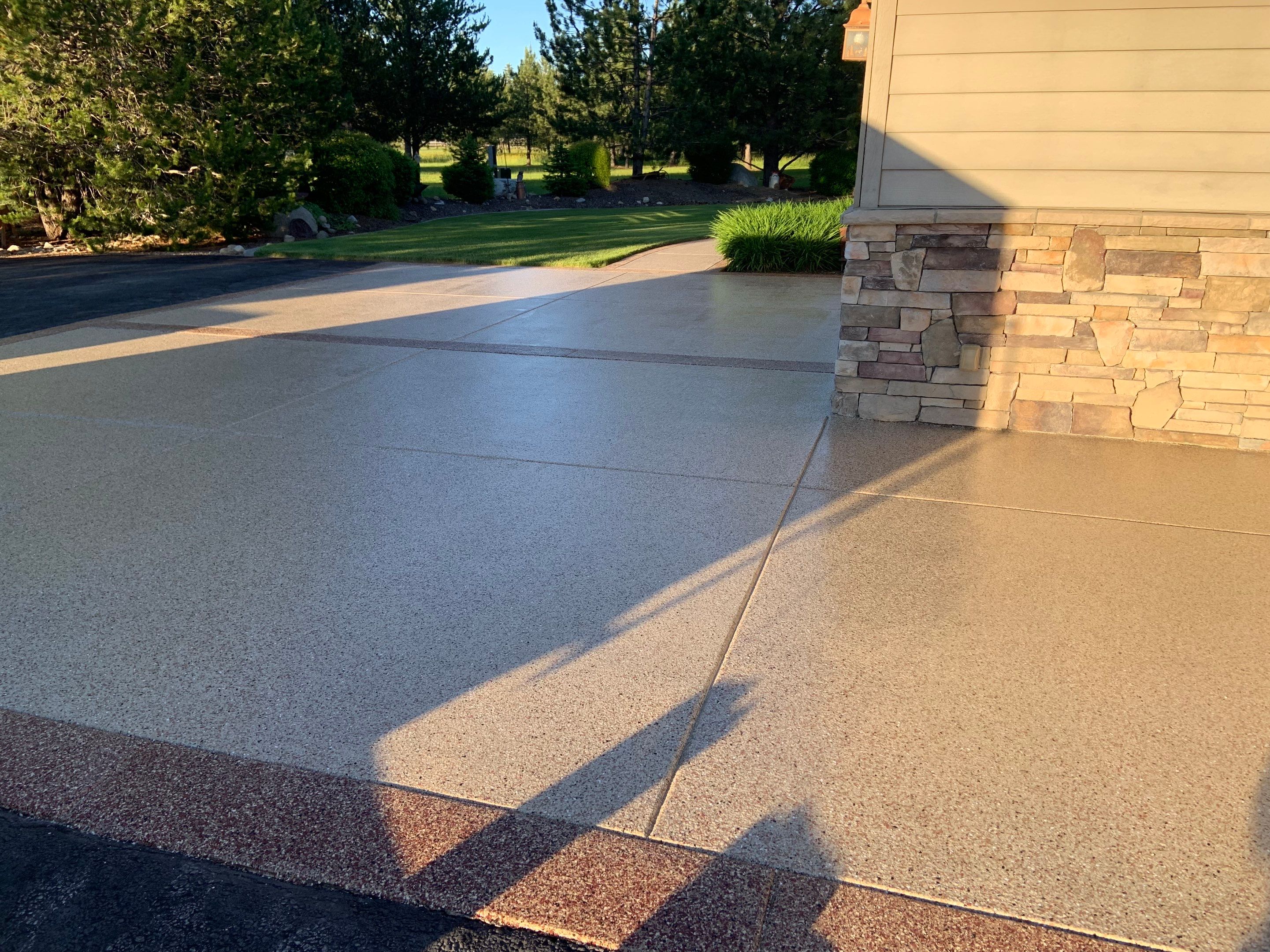 Driveway using Pecan and Chestnut Trim by Croc Coatings, LLC