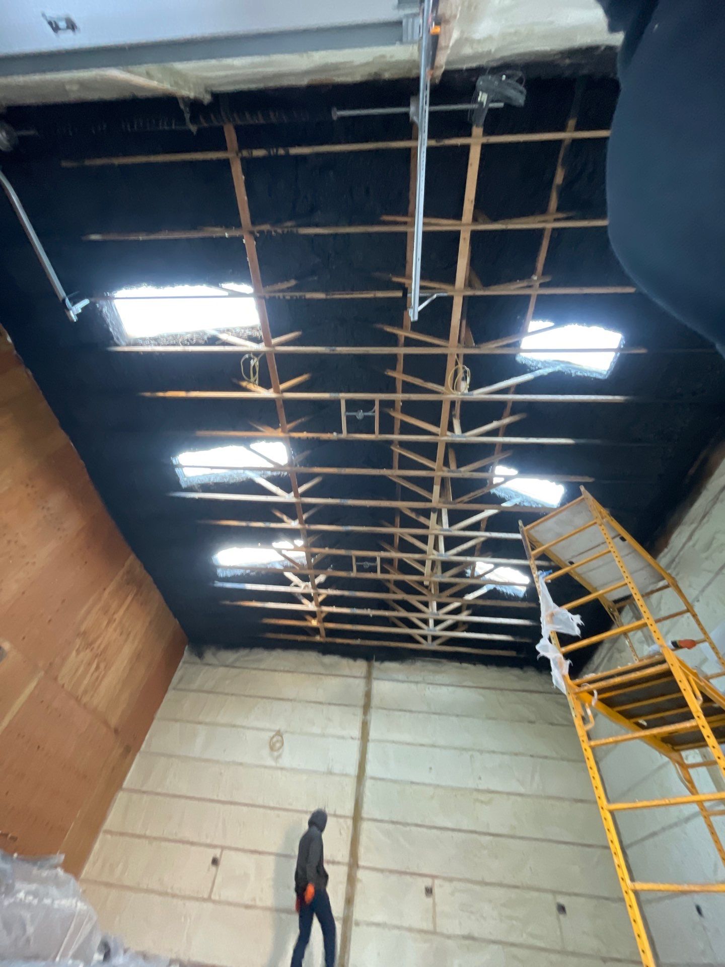 Open Cell Spray Foam to a Pole Barn by NYS Foam & Energy