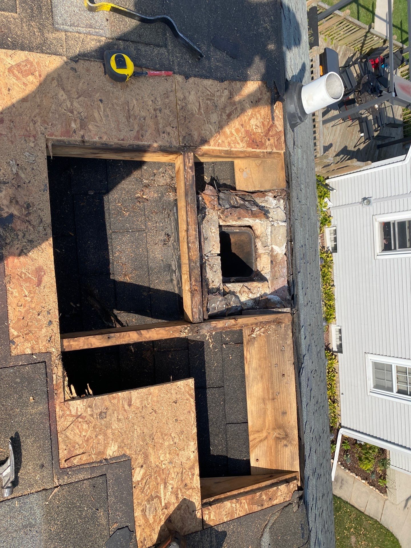 Roof Repair After Chimney Removal by Gellings Roofing & Siding