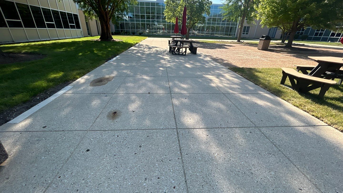 concrete using Algaecide, soft wash soap by Northern Power Washing LLC.