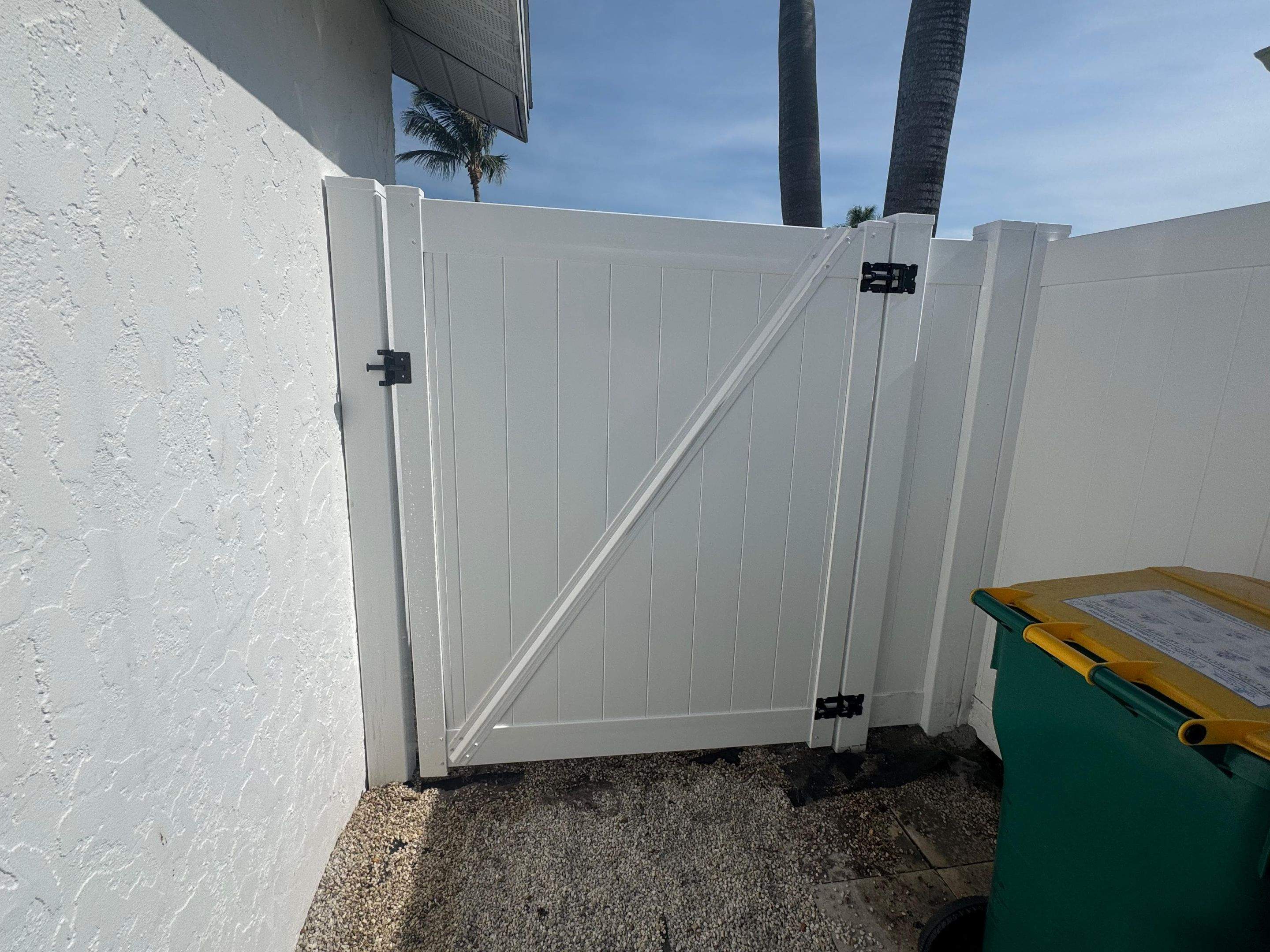 White Vinyl Privacy Fence and Gate Installation in Naples by True Fence LLC