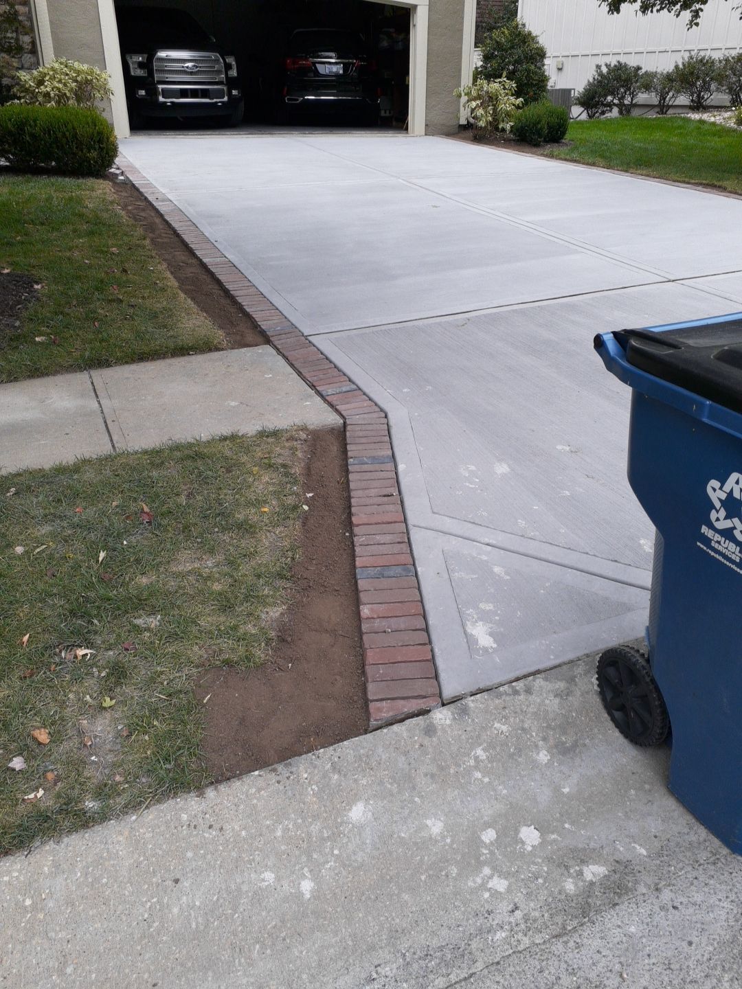 New Driveway and Sidewalk by LAND ESCAPES LLC