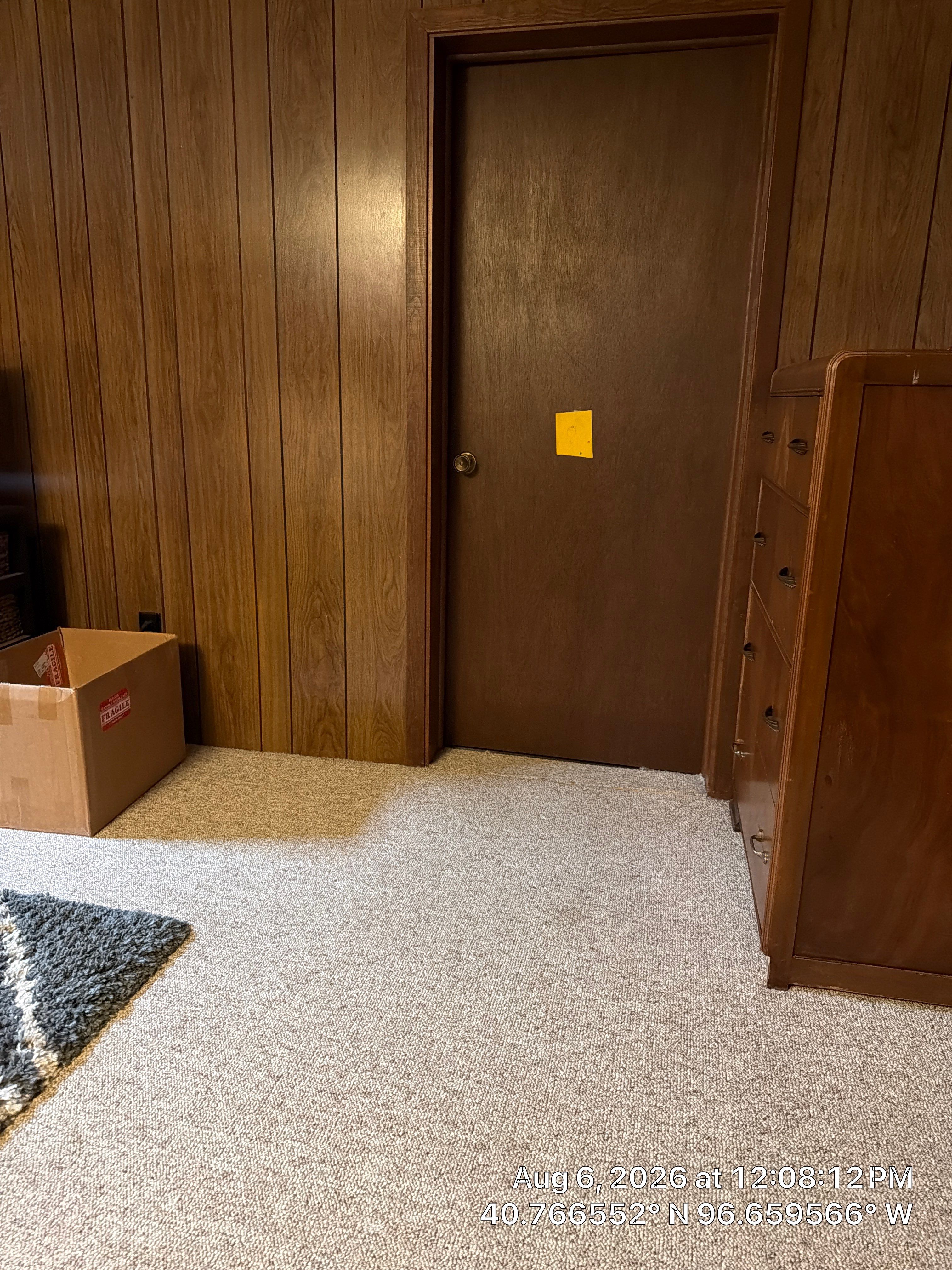 Basement Bedroom Interior Assessment and Ceiling Repair in Lincoln by CompanyCam Sales Demo