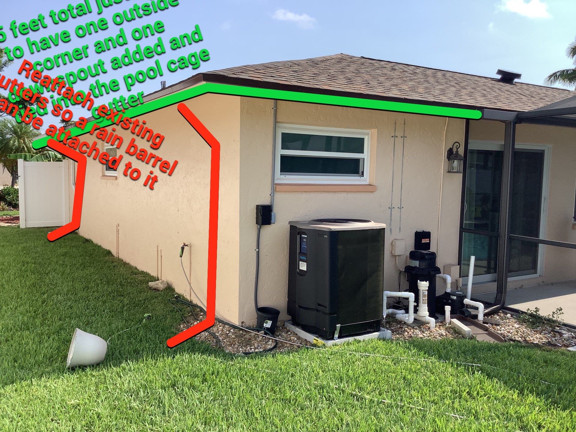 White K Style Seamless Gutters using 3X4 Elbow Downspout in Cape Coral FL by Gutter Professors