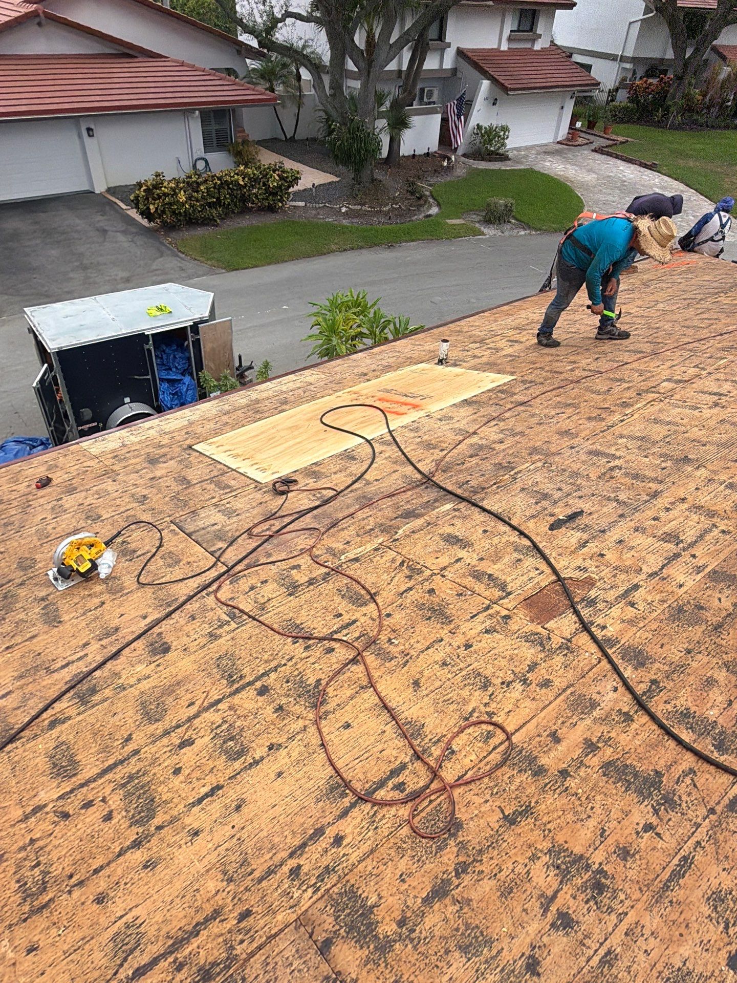 Full Tile Roof Replacement and Sheathing Repair in Deerfield Beach by Aastro Roofing