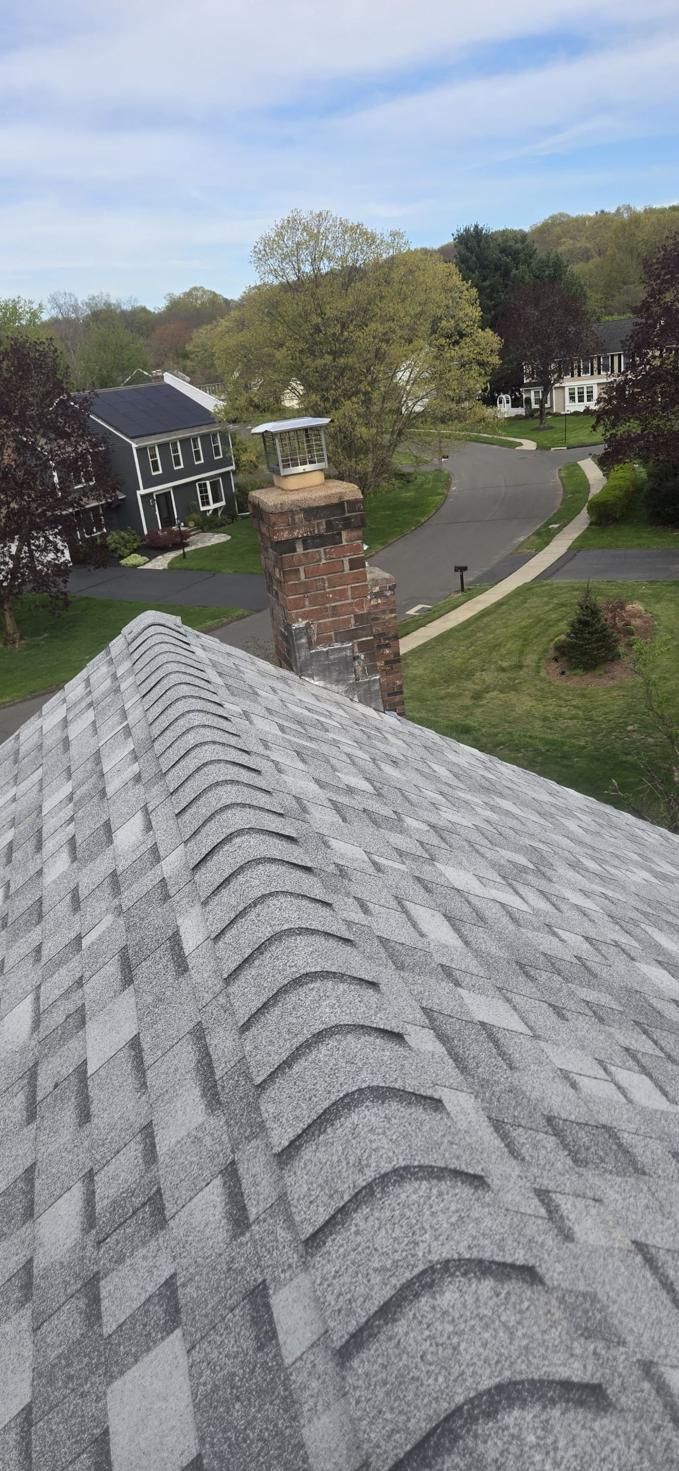 Architectural Shingle Roof Replacement and Chimney Flashing in Cheshire, CT by A Plus Exterior