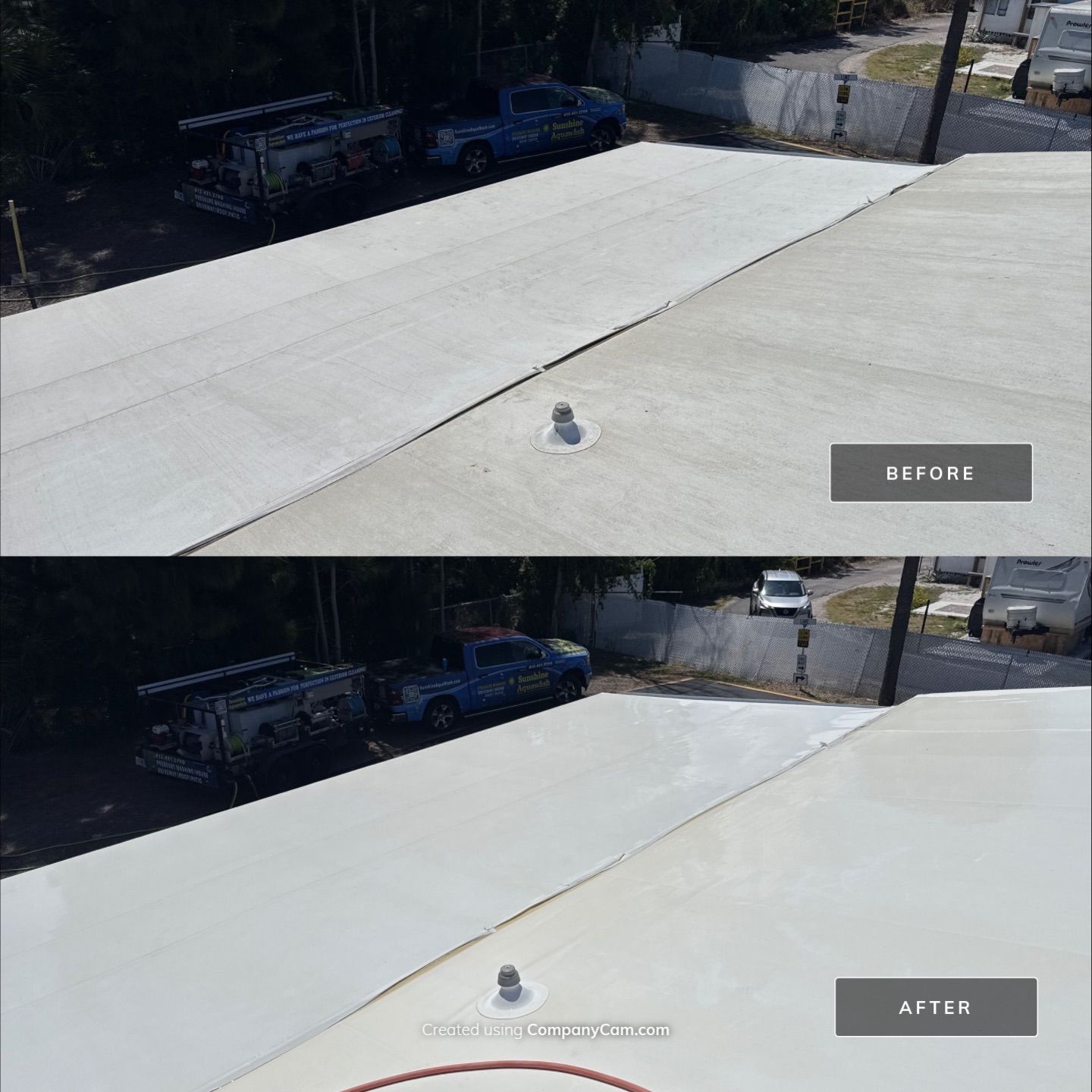 Mobile Home Soft Wash & TPO Roof Cleaning in Plaza Estates – Bradenton, FL by Sunshine AquaWash