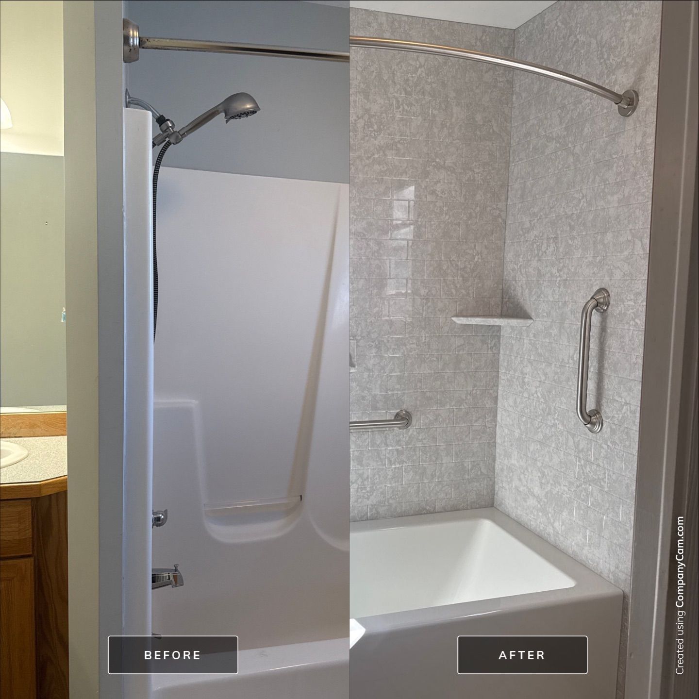 Empire, MI Jacuzzi Bath & Shower Remodel with Grab Bars by Rainbow Seamless Systems