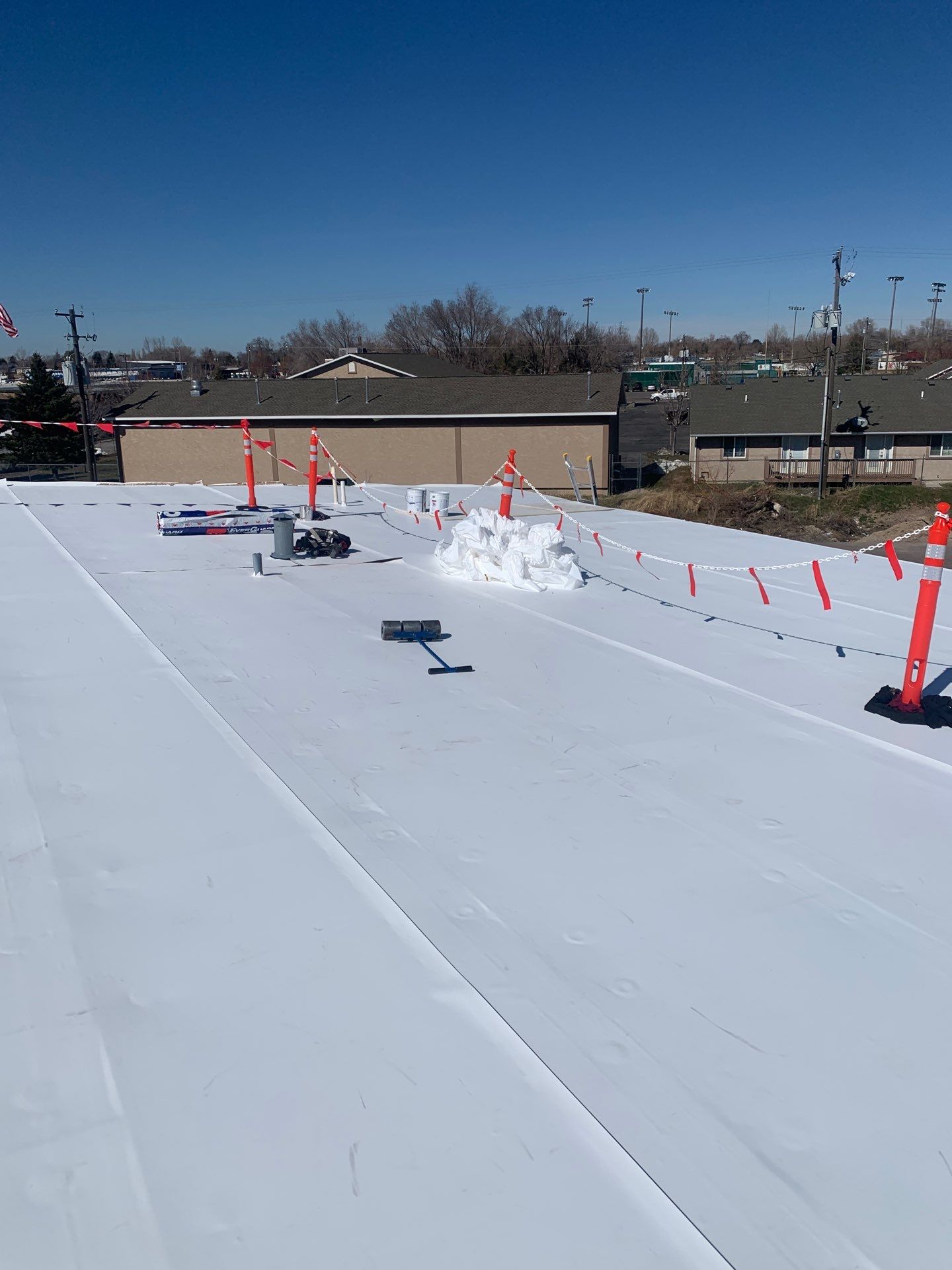 Commercial Roofing Installation using GAF TPO by All County Roofing Inc.