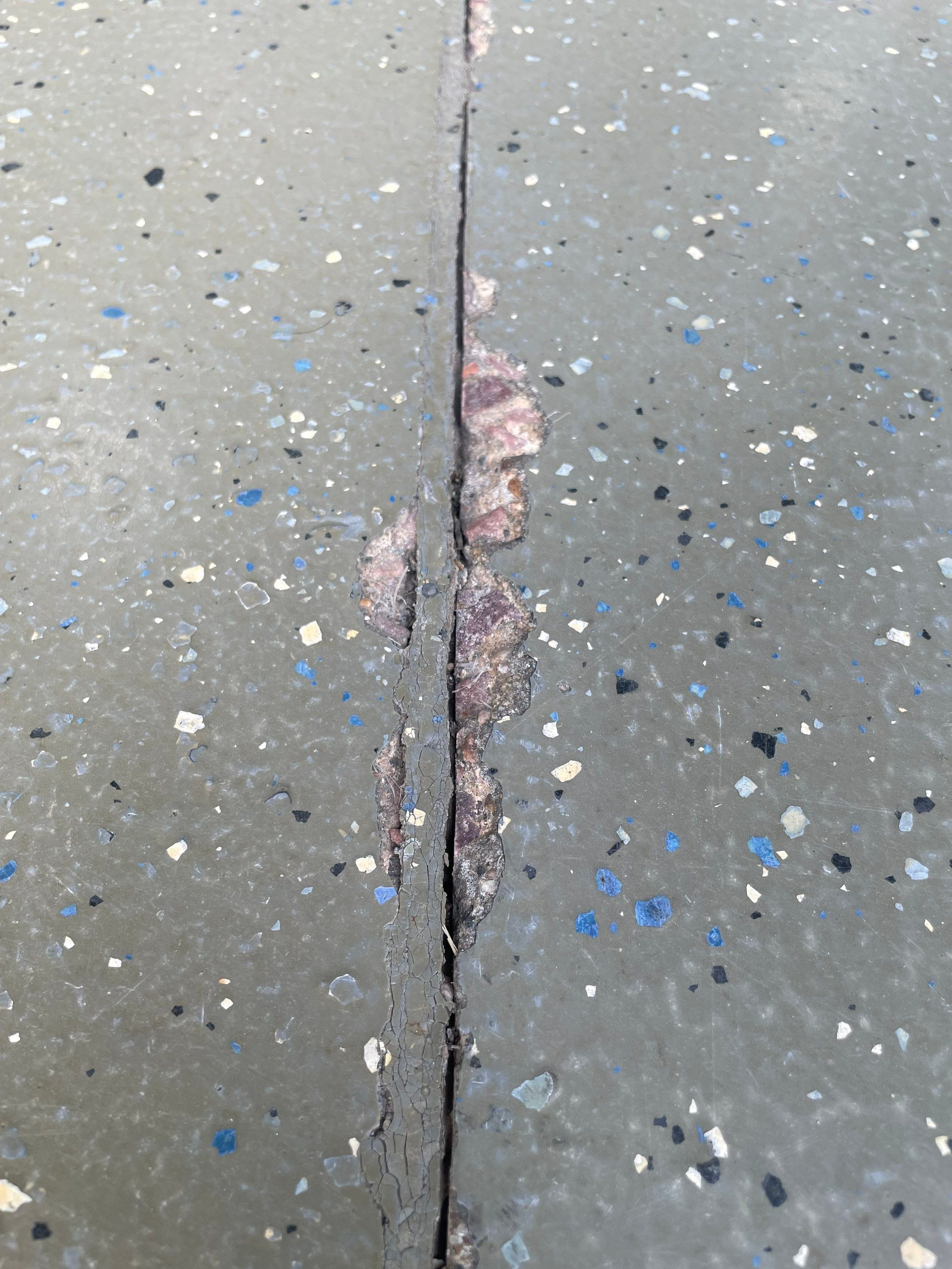 Multi-Car Garage Concrete Coating with Coyote Flake Finish in Sioux Falls by Select Painting, Coatings & Garage Cabinets