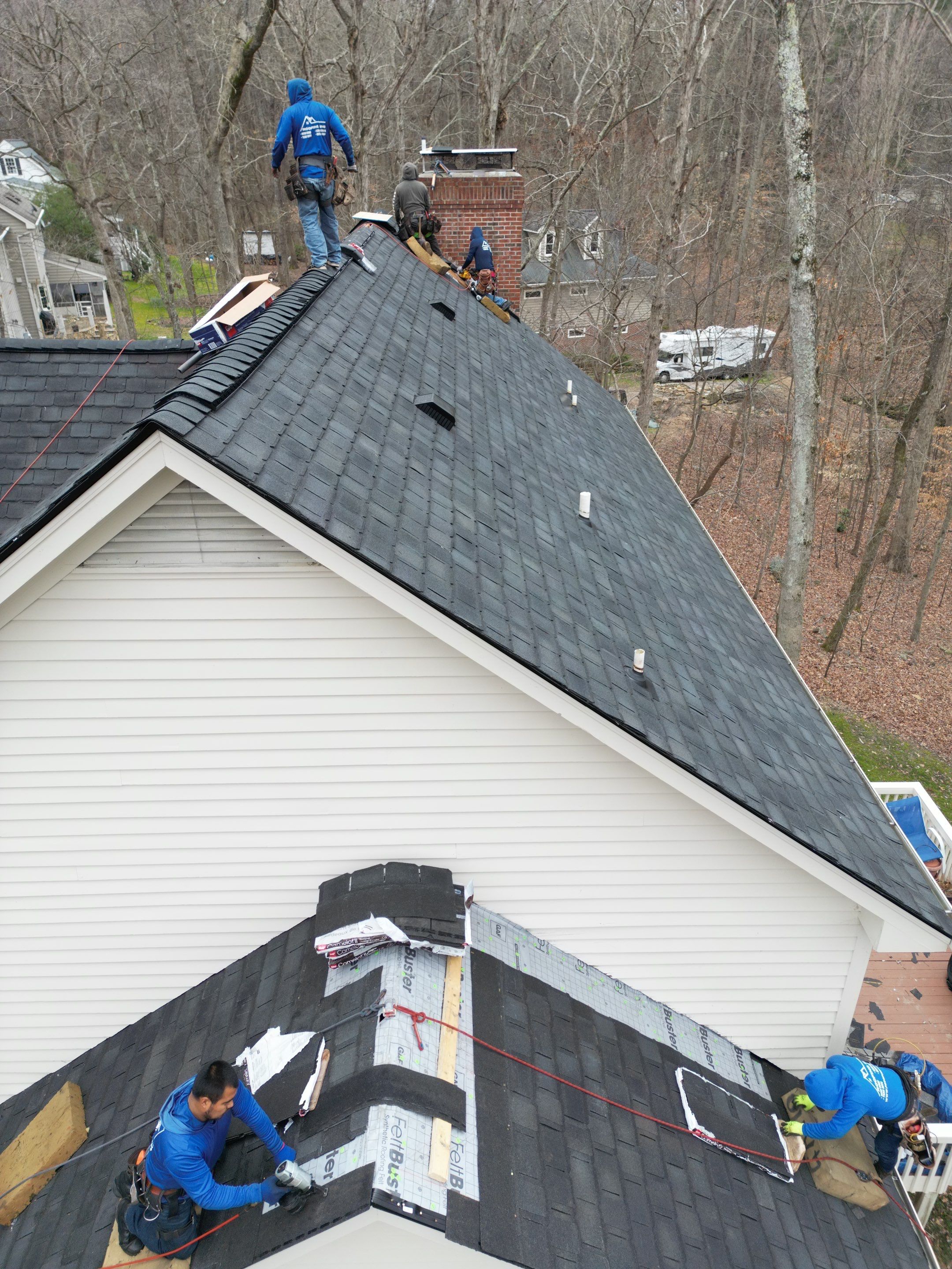 Roof Replacement - GAF Camelot II Designer Charcoal shingle  by Pro Performance Roofing