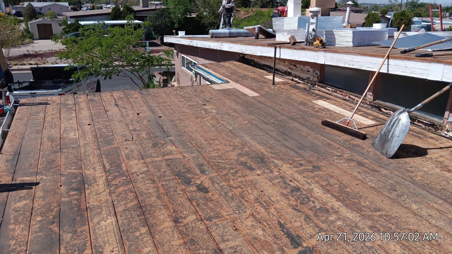 Residential TPO Roof Replacement and skylight replacement in Albuquerque by Doyle Roof Masters Inc