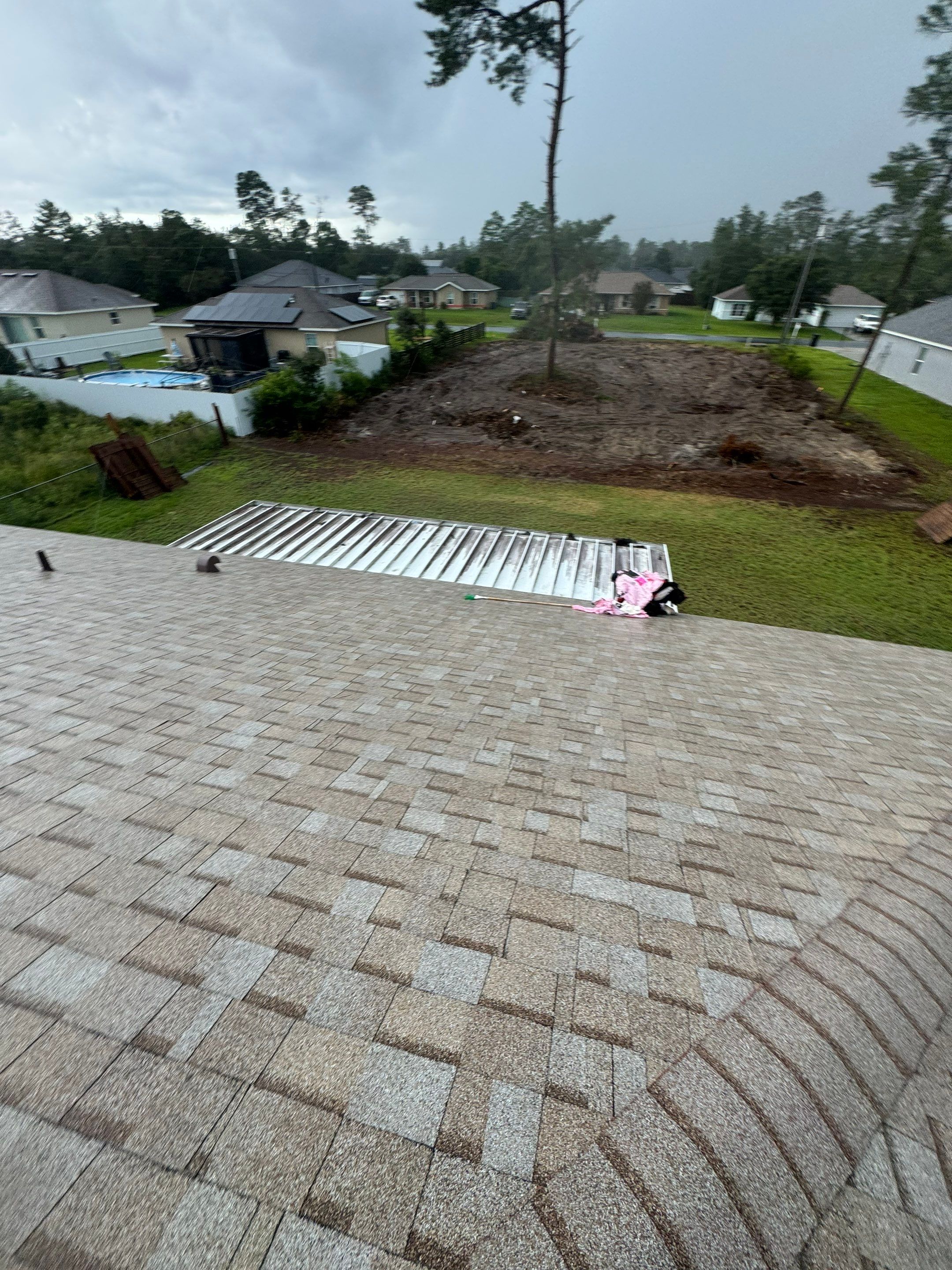 Amber Color Shingles on a new Ocala Reroof by Brehm Roofing