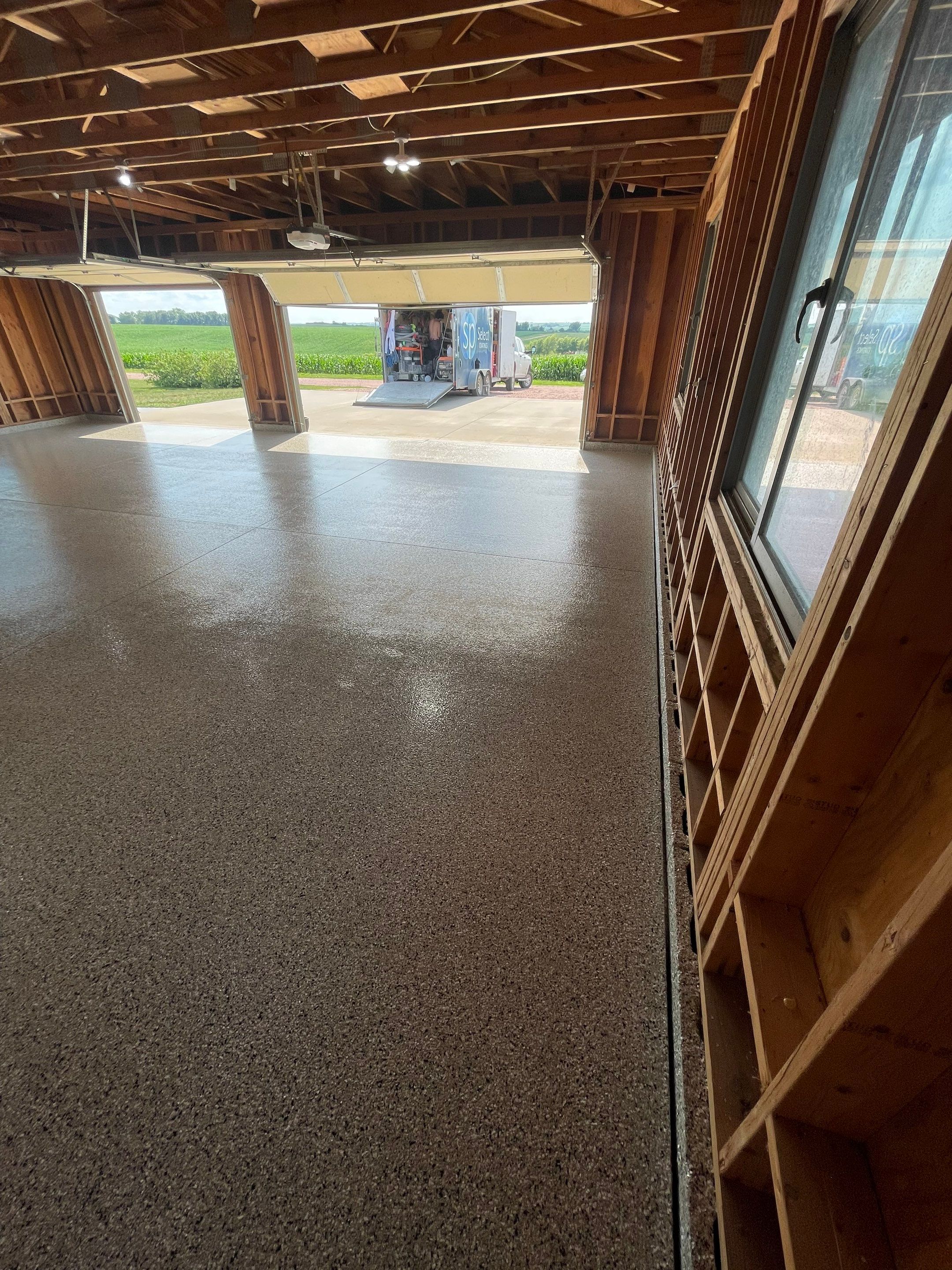 Cabin Fever Coating for Detached Garage in Dell Rapids by Select Painting, Coatings & Garage Cabinets