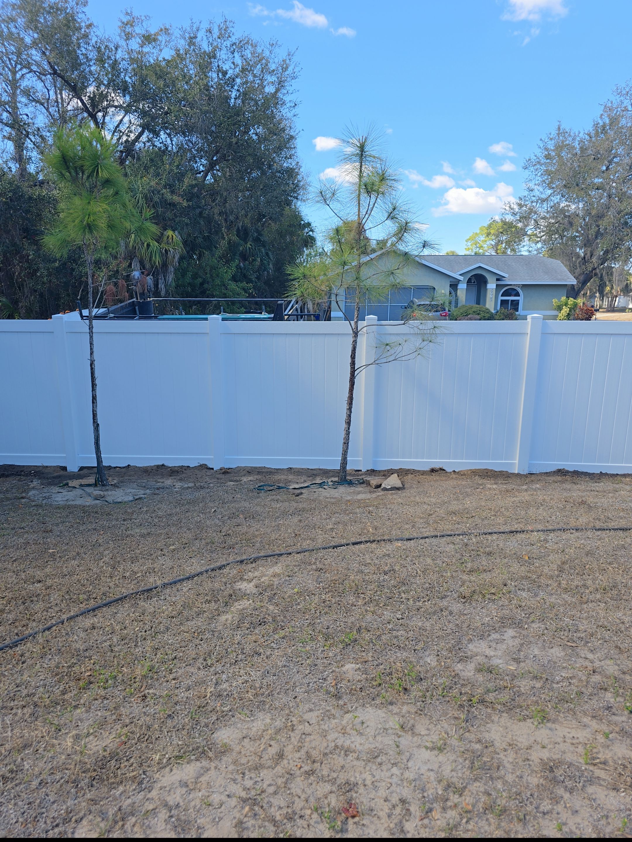 Vinyl Fence with Post Inserts in North Port by True Fence LLC