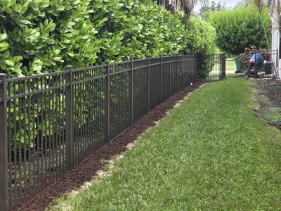 Black Aluminum Picket Fence and Gate Installation in Naples