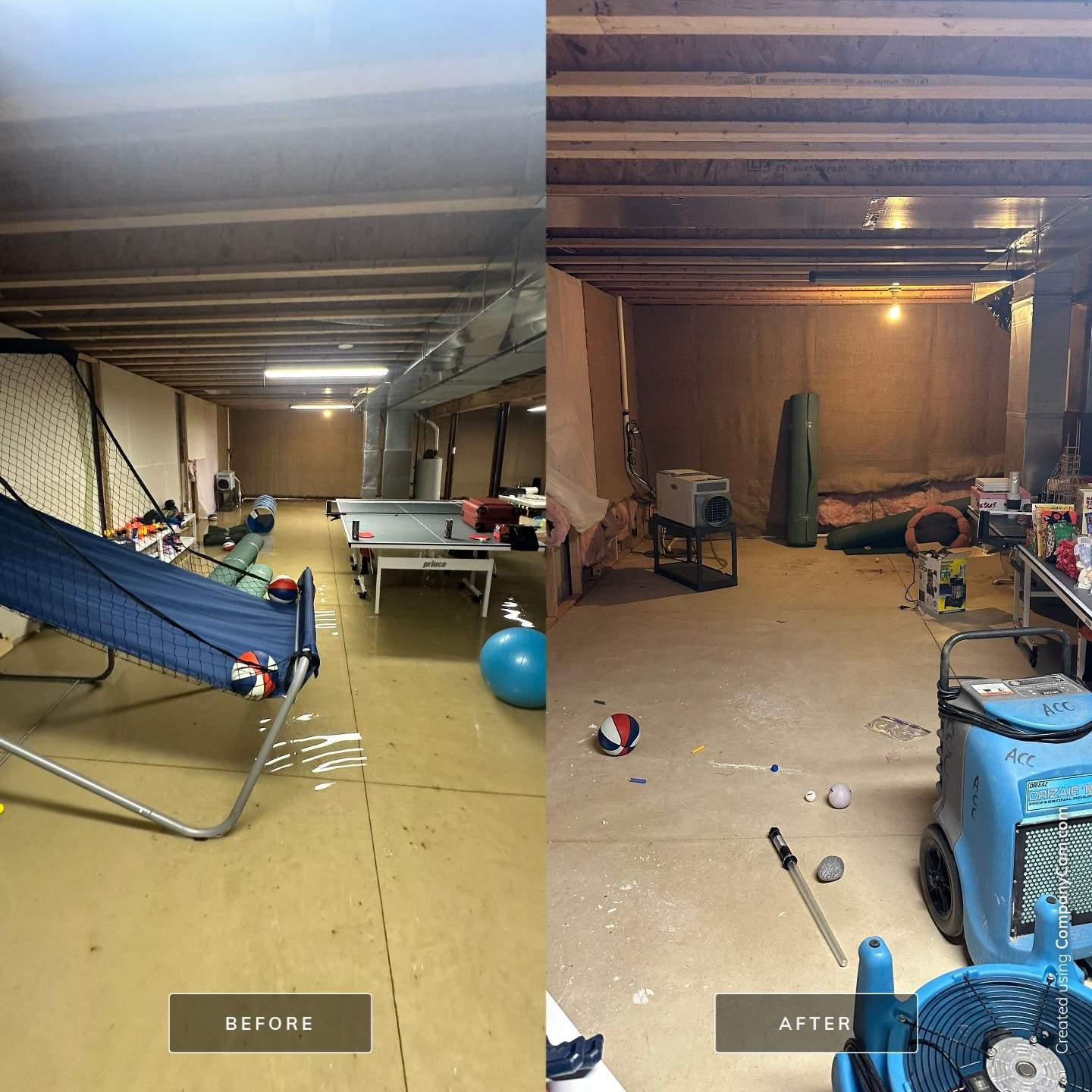 Sump Pump failure loss by BlueRed Restoration