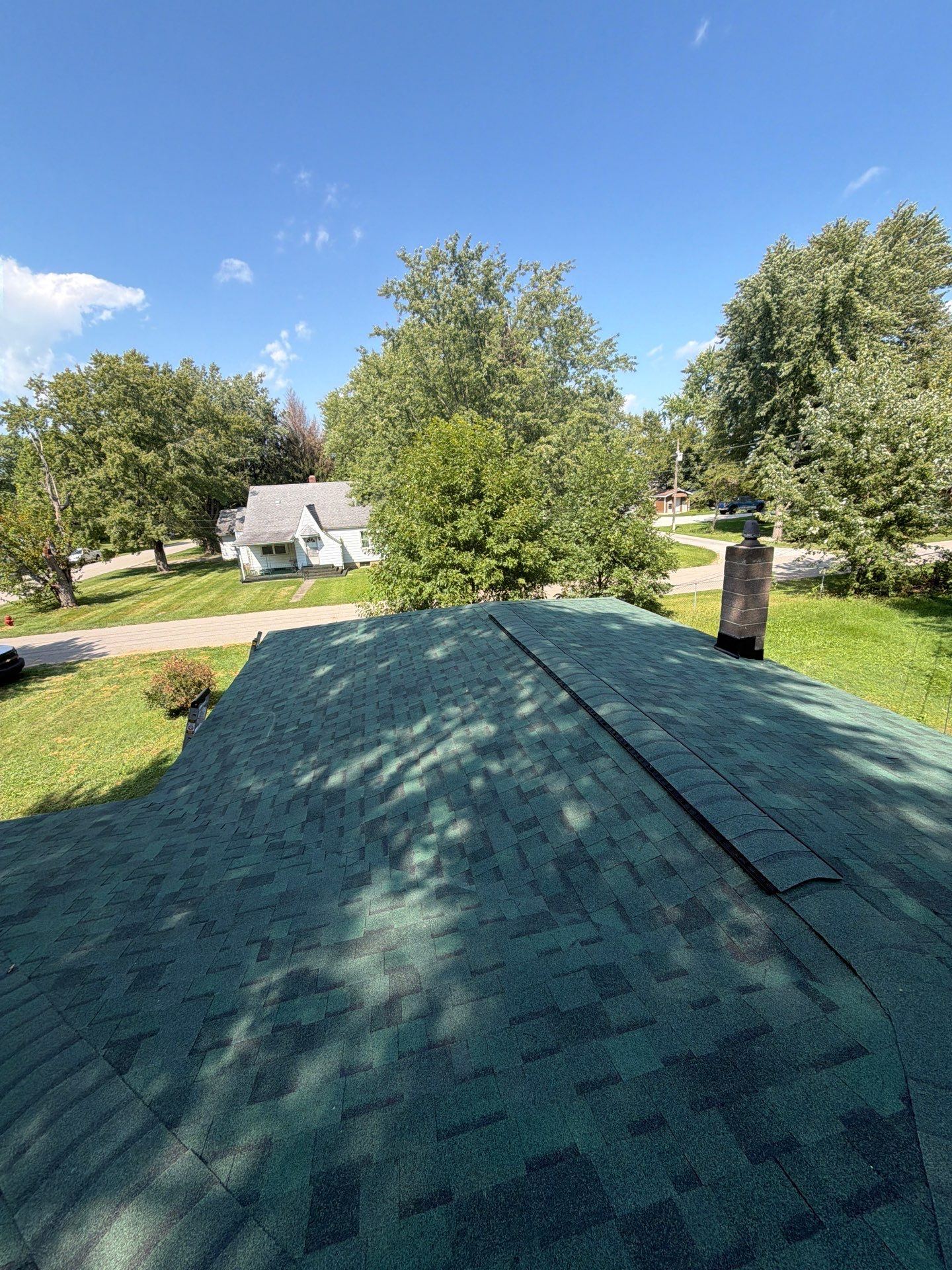 Owens Corning Duration - Chateau Green / 6-Inch Gutters - White by Hoel Roofing & Remodeling