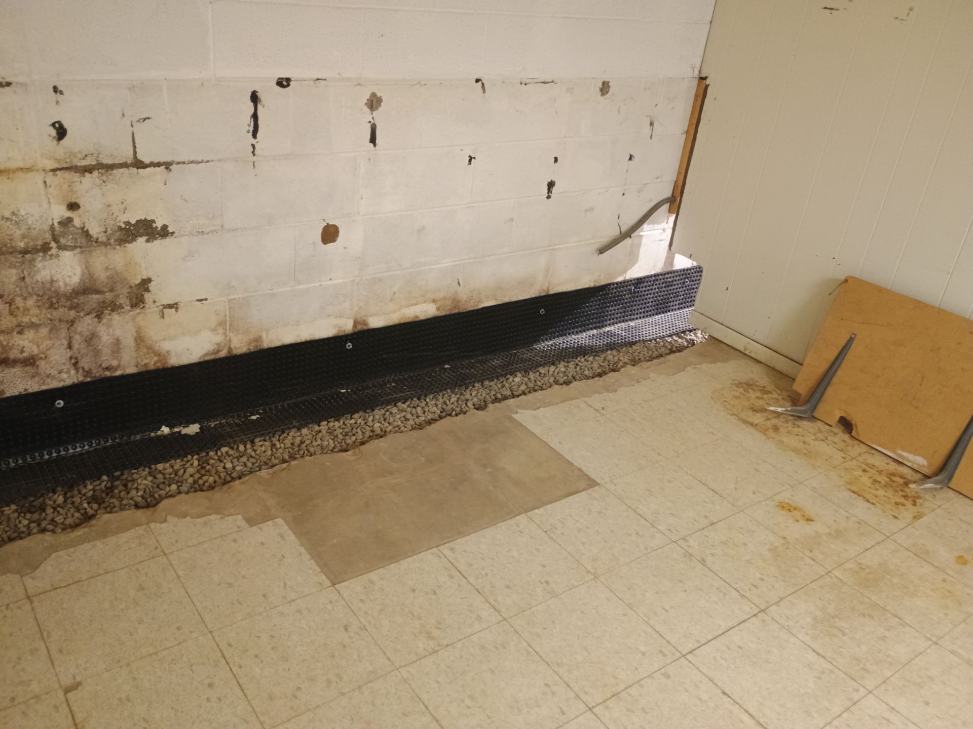 Interior Drain Tile Installation in Columbia Heights, MN by Waterproofing Northeast