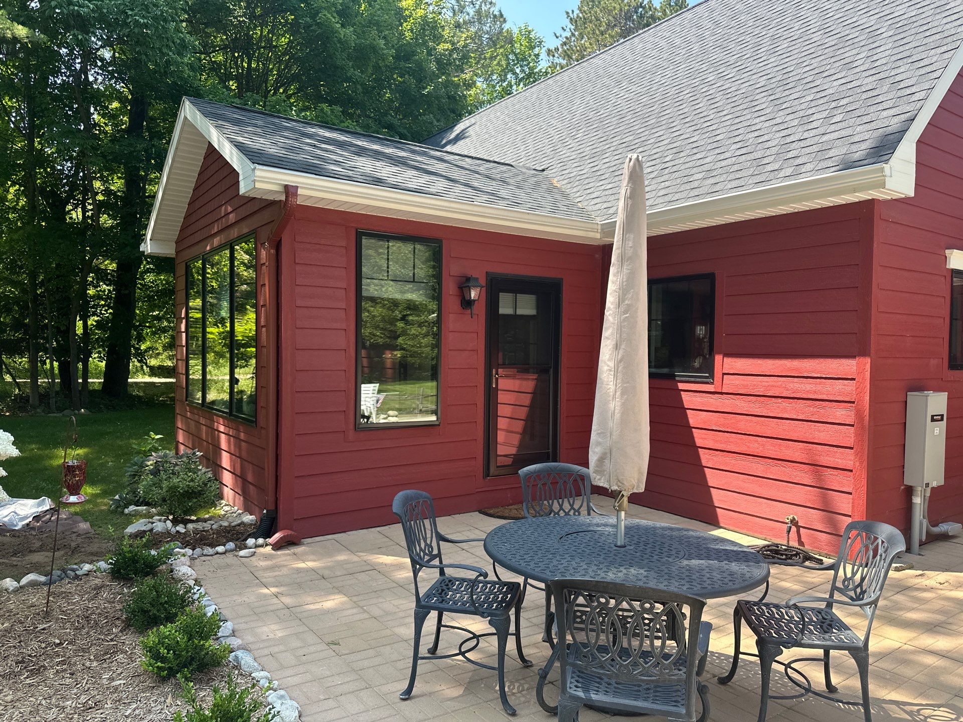 Central Lake Residential Gutter and Gutter Guard Installation by Rainbow Seamless Systems