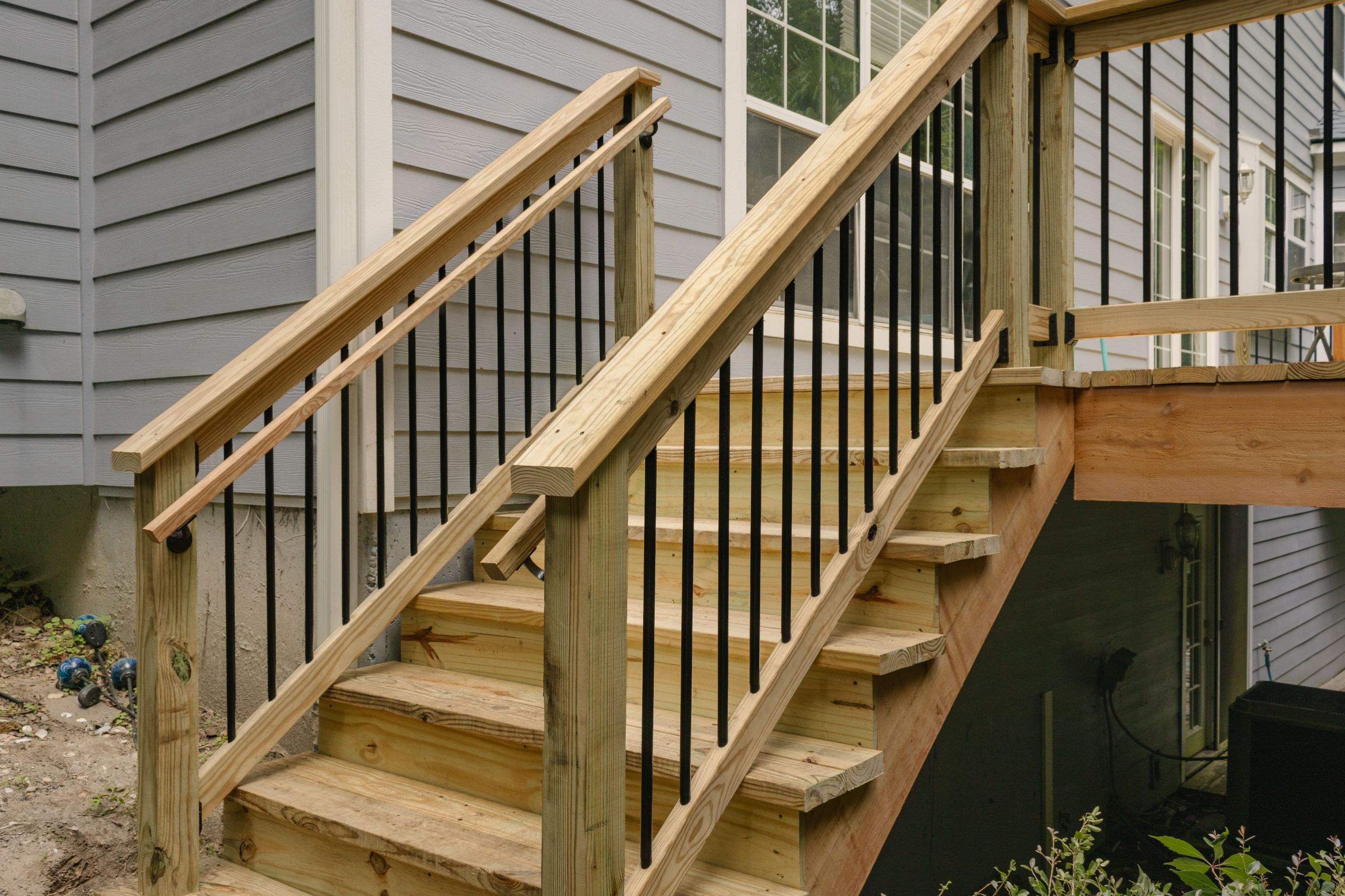 Gwinett County Wood Deck Resurface with Graspable Handrail by Nelson Exteriors 