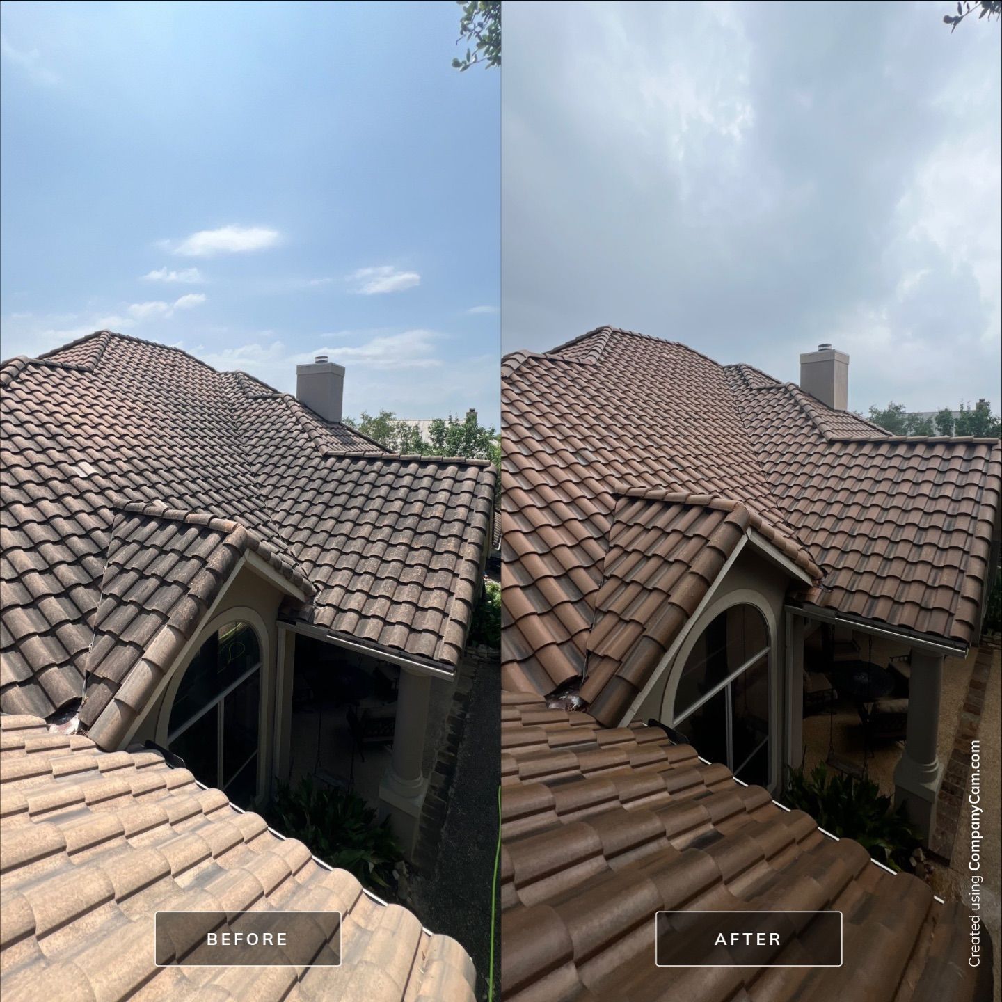 Tile Roof Wash Project in San Antonio by Bright Choice