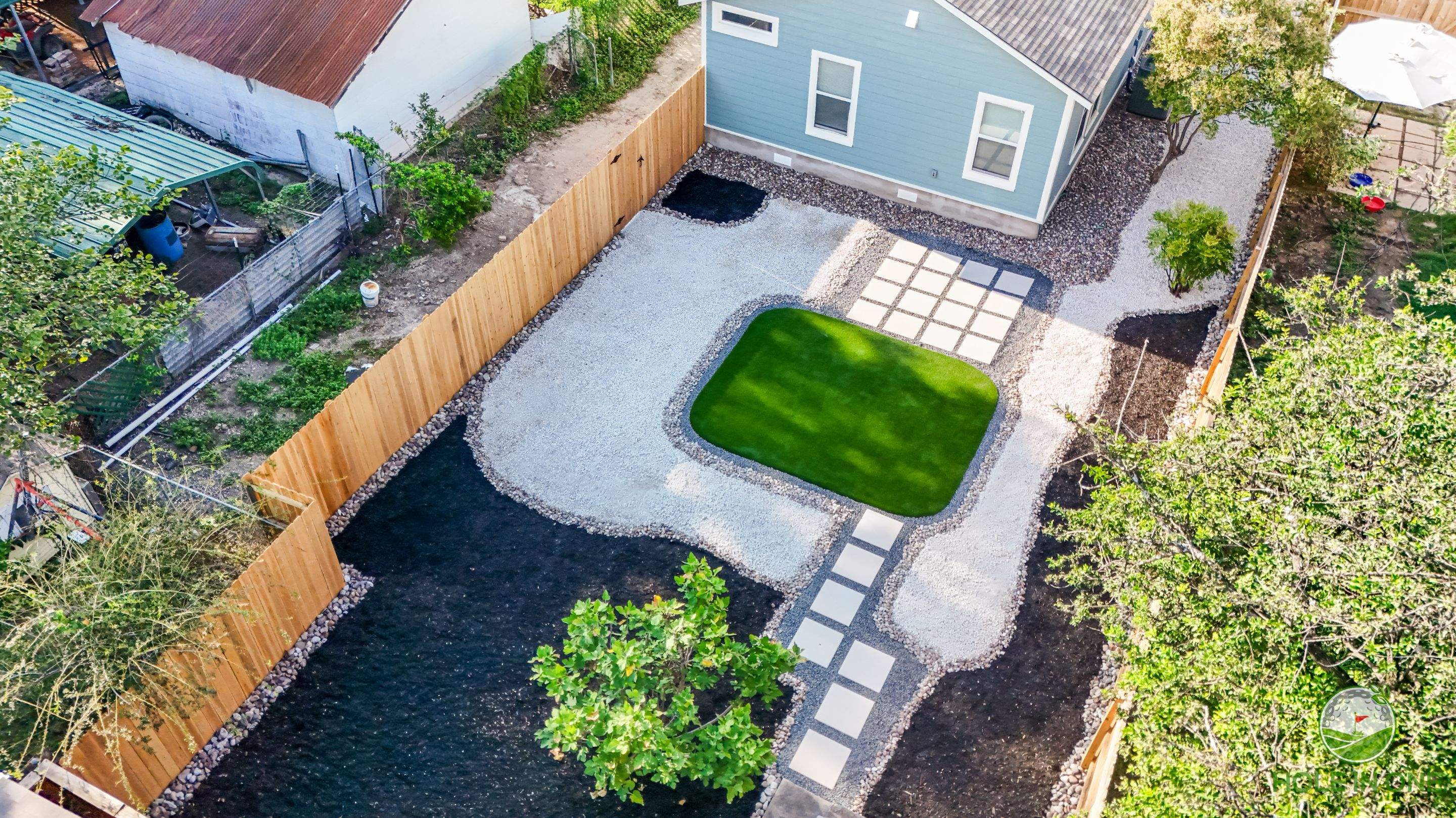 Low-Maintenance Front & Backyard Makeover, South San Antonio TX by Hole In One Lawns, LLC