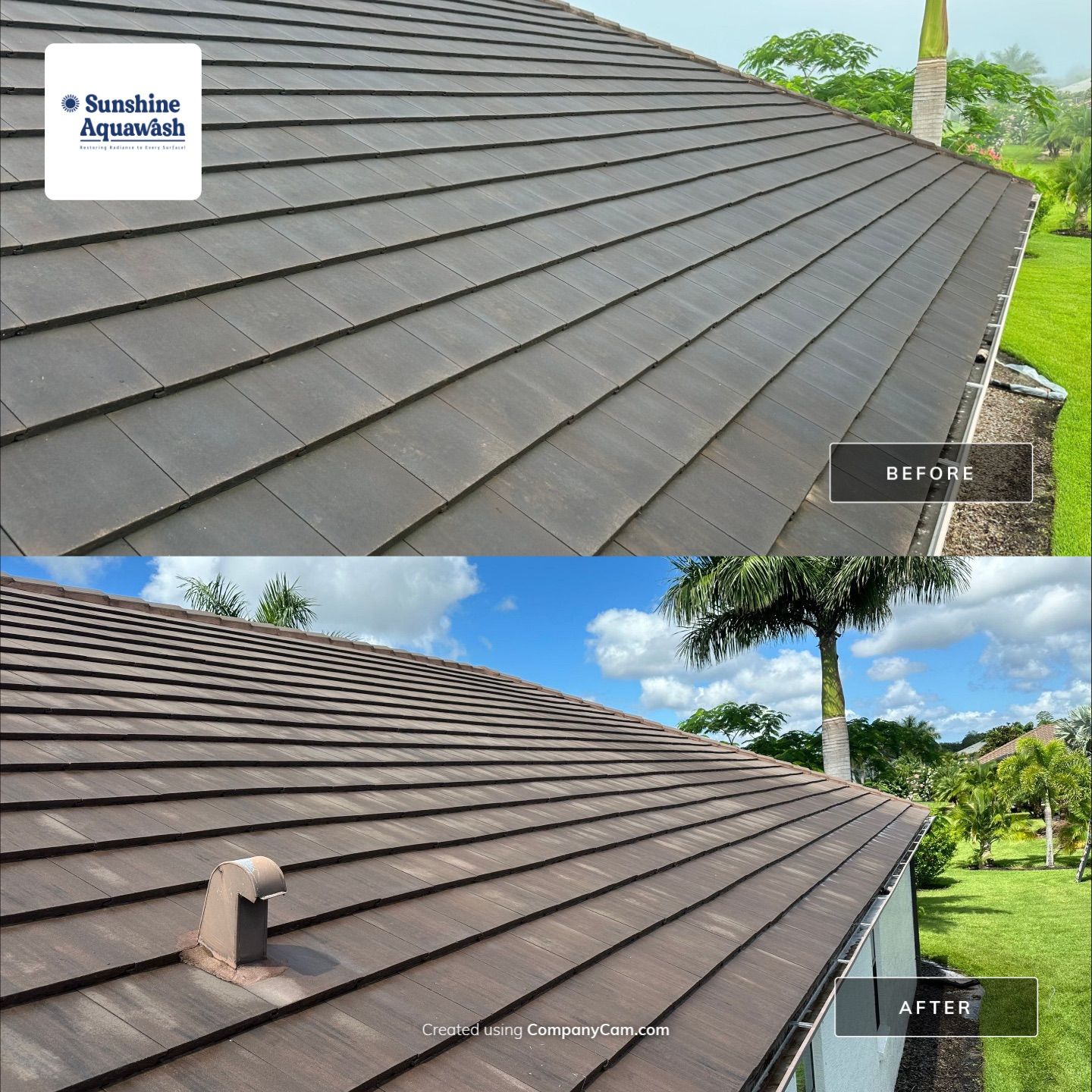 Flat Tile Roof Cleaning, House Wash & Sidewalk Cleaning in Enclave at Country Meadows, Bradenton, FL | Sunshine AquaWash by Sunshine AquaWash