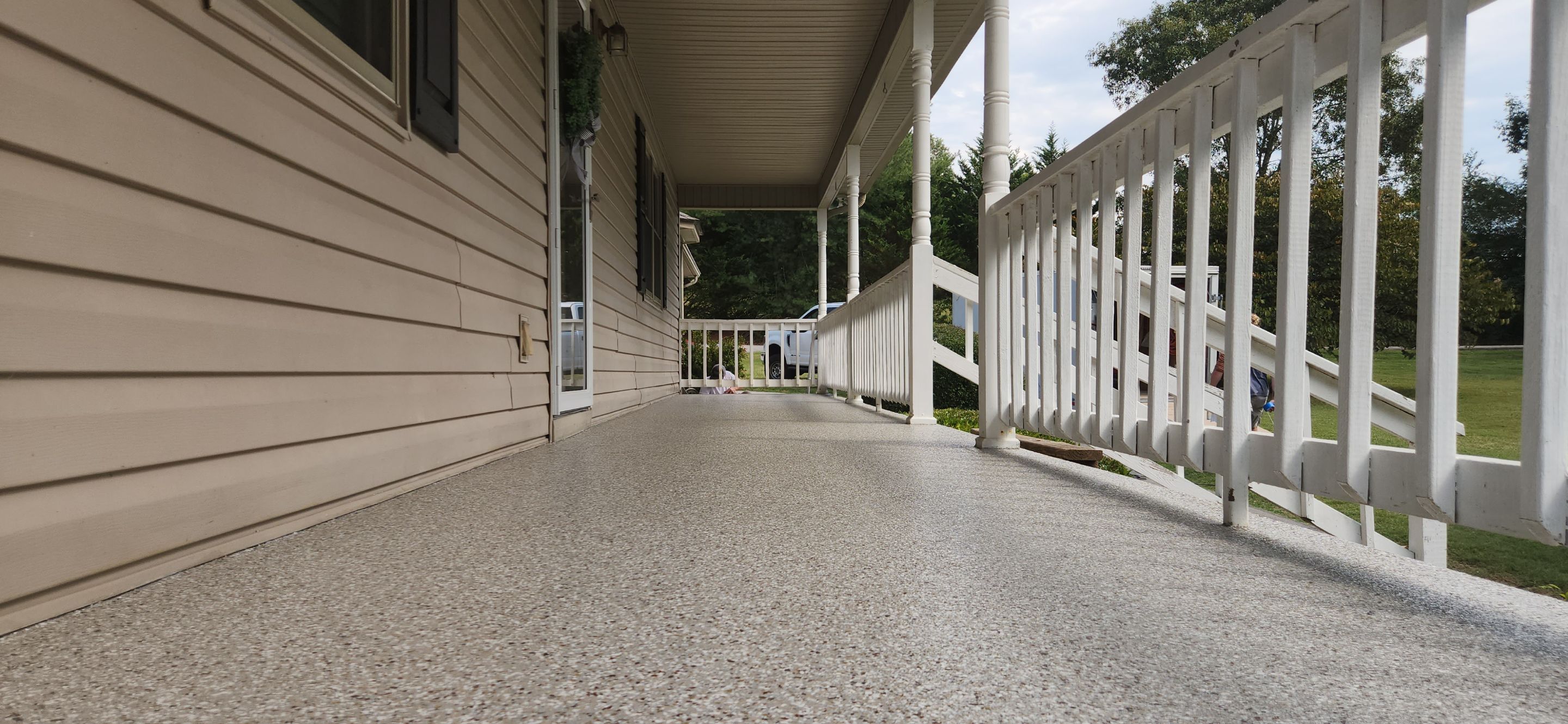 Front Porch Makeover Using Creekbed Flake! by Elite Floor Solutions