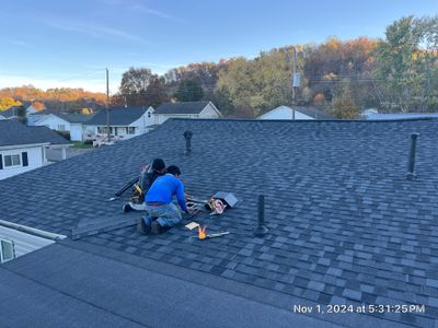 Residential Roofing Installation using Certainteed Landmark Pro Shingles blue