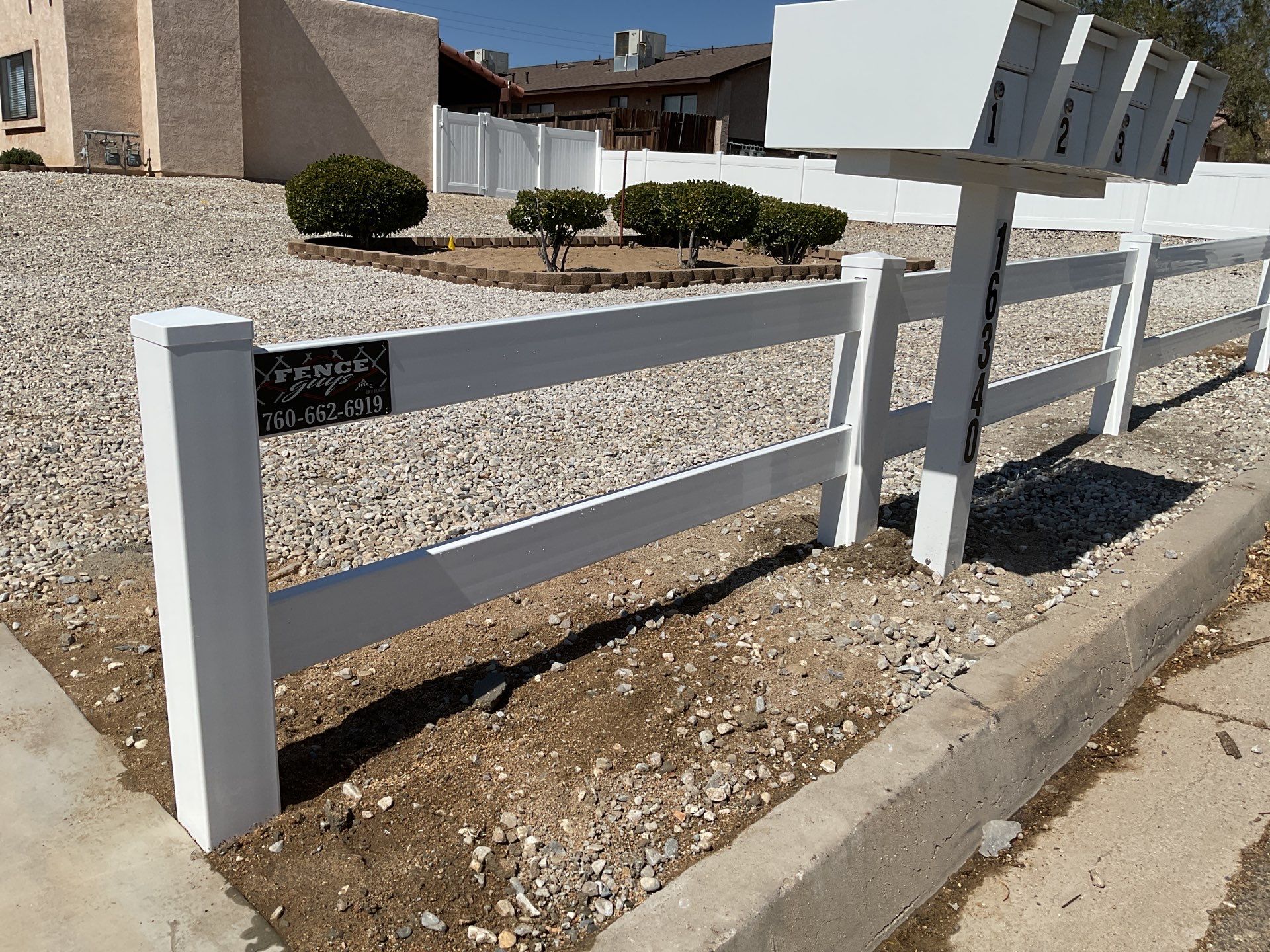 4' and 6' Privacy Vinyl with 2-Rail Ranch Style Vinyl Fence by Fence Guys Inc.