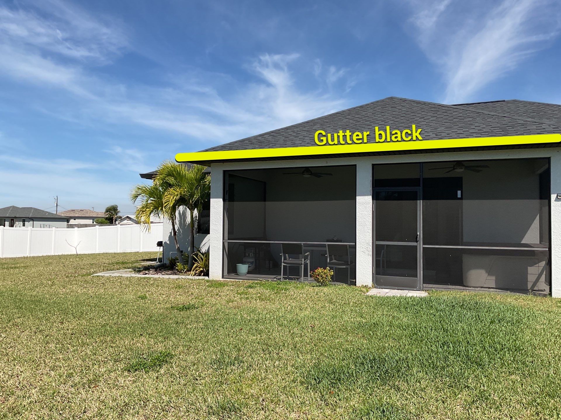 Black Seamless Gutters using 6 Inch Seamless Gutters in Cape Coral FL by Gutter Professors