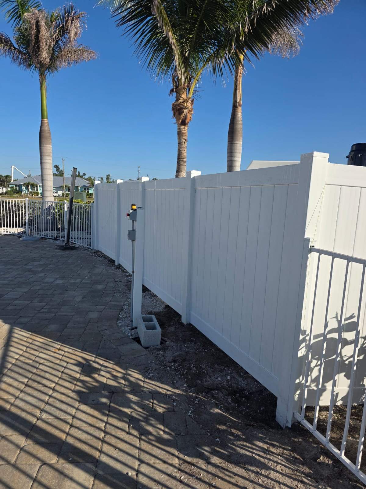 White Aluminum Railing Installation for Commercial Property in Port Charlotte by True Fence LLC
