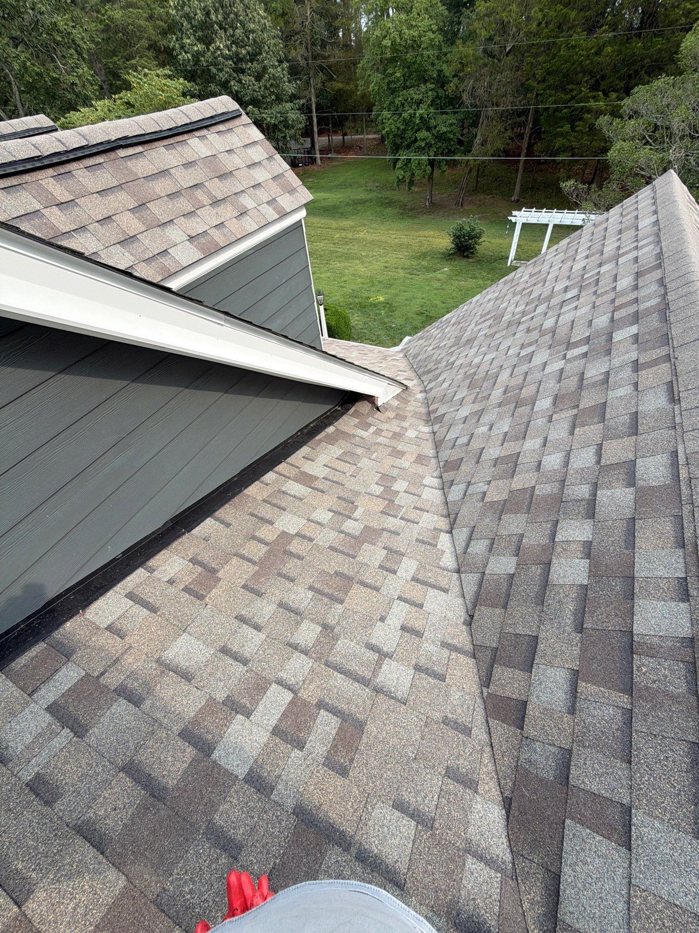 Roof Replacement and White Gutter Installation in Gloucester by Cade Construction
