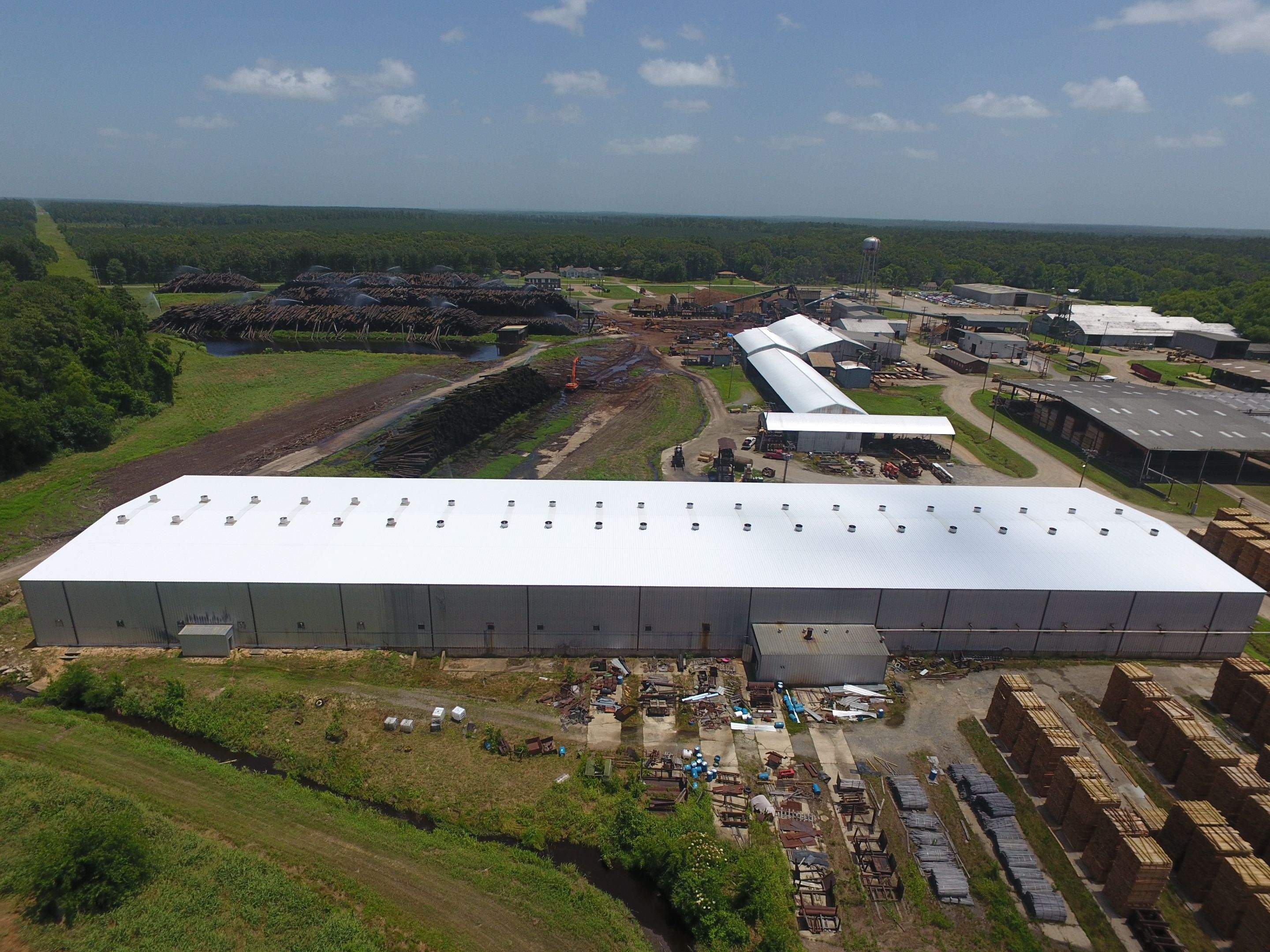 Commercial Roofing Installation using Aluminum Roofing panels by Hostetler Roofing