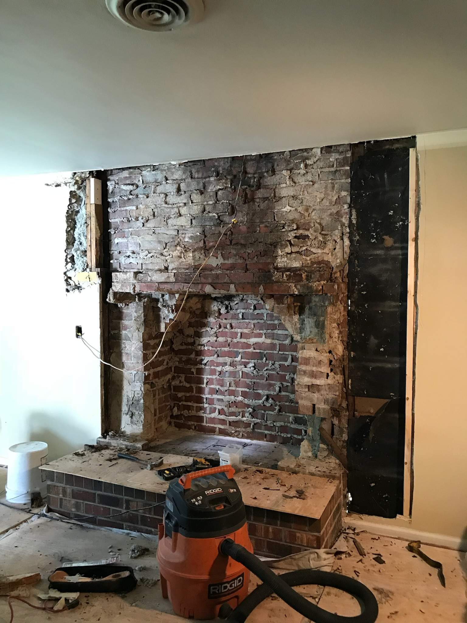 Steel Form Rip Out and Full Fireplace Rebuild by Premier Chimney and Roofing