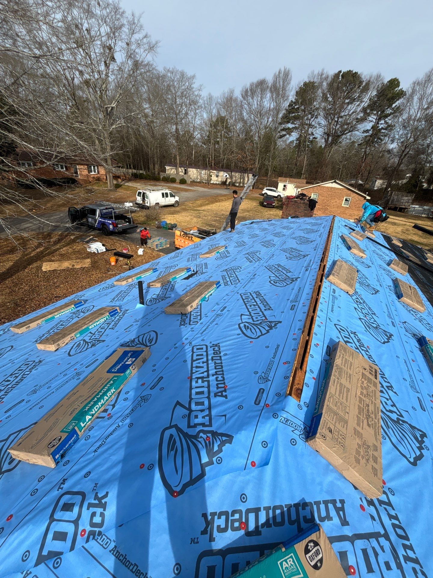 CertainTeed Landmark Moire Black Architectural Shingles on Inman SC Brick Ranch Home by Roofers LLC
