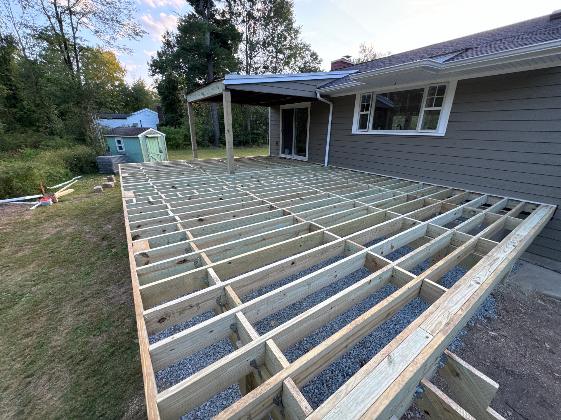 New Deck using Trex Tiki Torch  by deck guardian