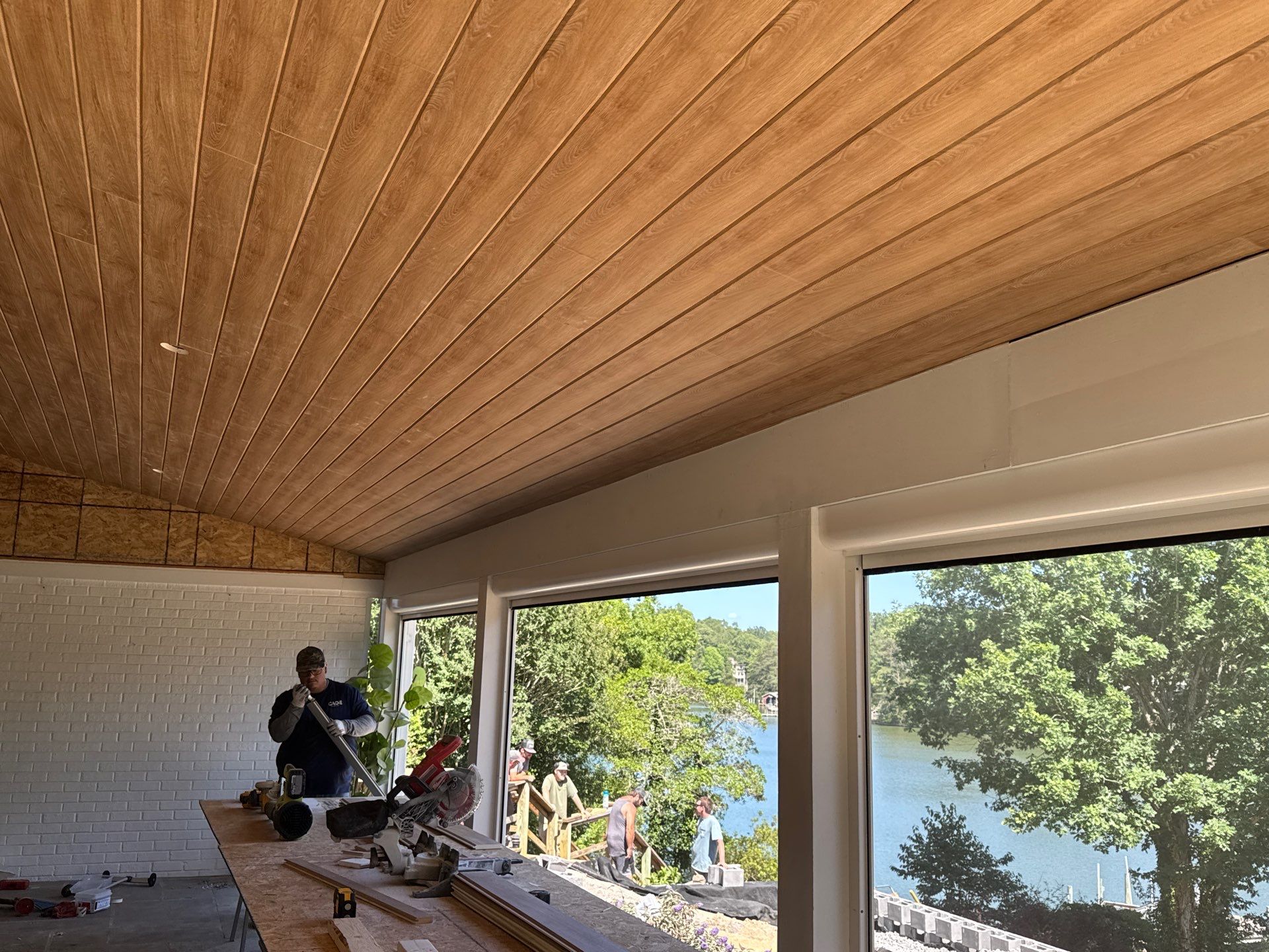 Custom Tongue and Groove Porch Ceiling in Irvington by Cade Construction