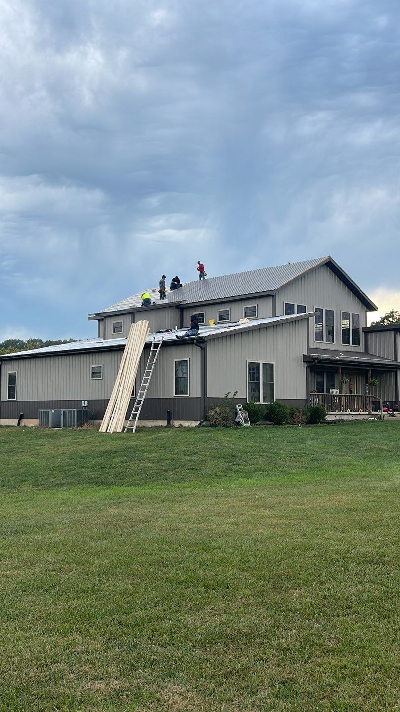 Residential Roofing Install - 29-Gauge G-Rib Metal - Color Burnished Slate  by Titan Commercial & Residential Roofing 