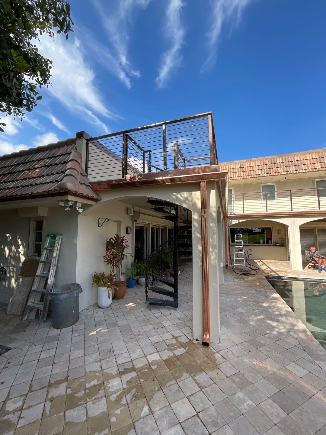 Amazing TPO flat deck re-roof with Eagle mansard in Hollywood Florida.  by First Due Roofing