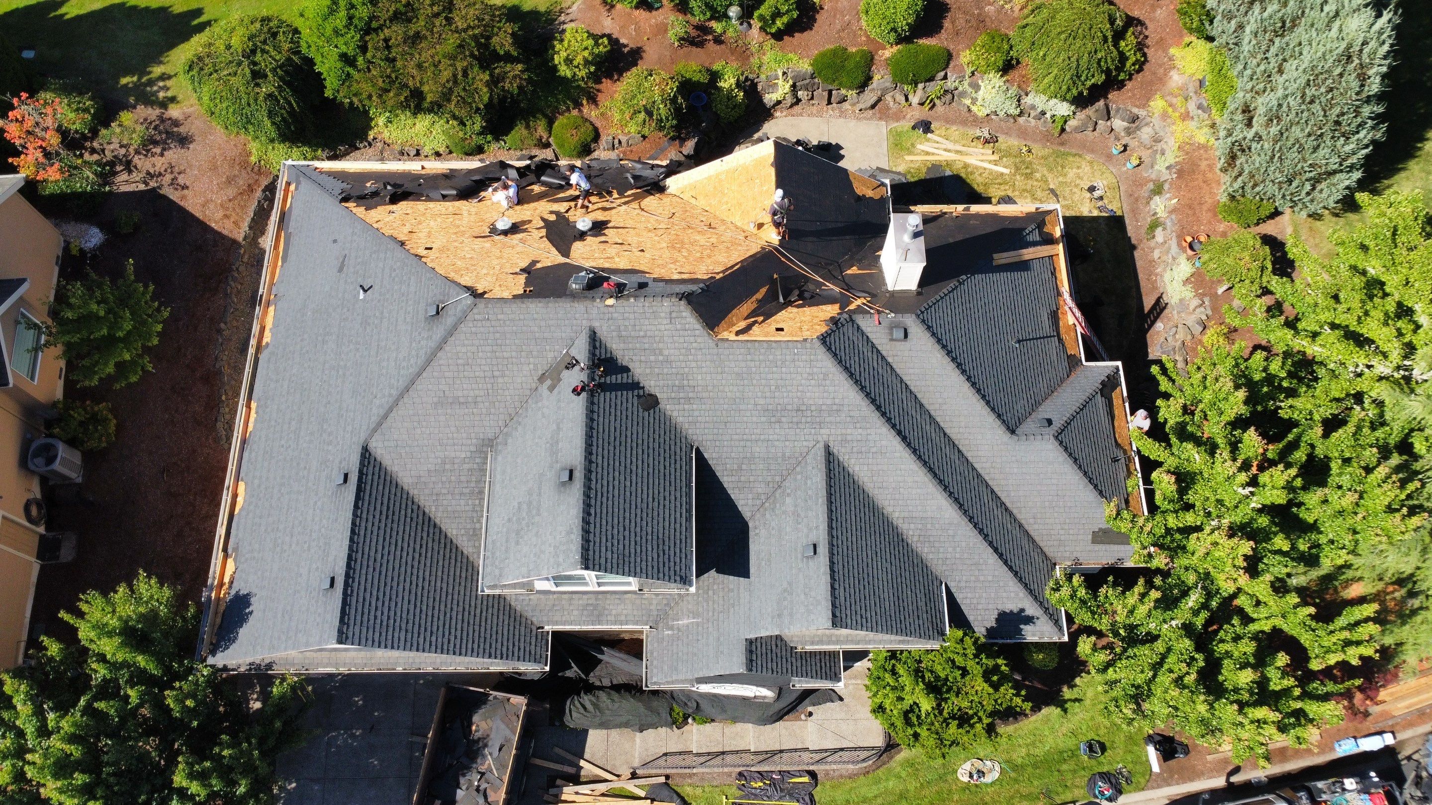 Residential Roofing Installation using IKO Dynasty (Color: Shadow Brown) by Orezona Building & Roofing Company, Inc.
