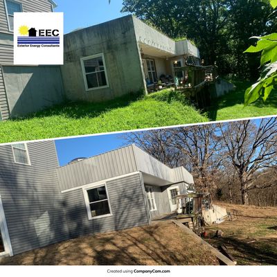 Contemporary house Siding Installation using Mastic Premium Vinyl siding 