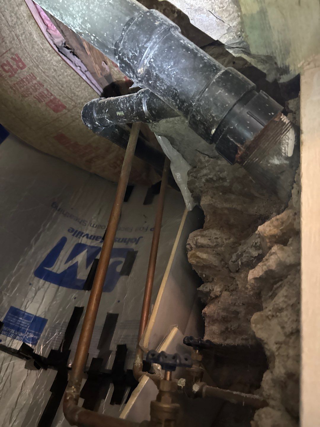 Parge Coating Drew's Stone Foundation by Waterproofing Northeast