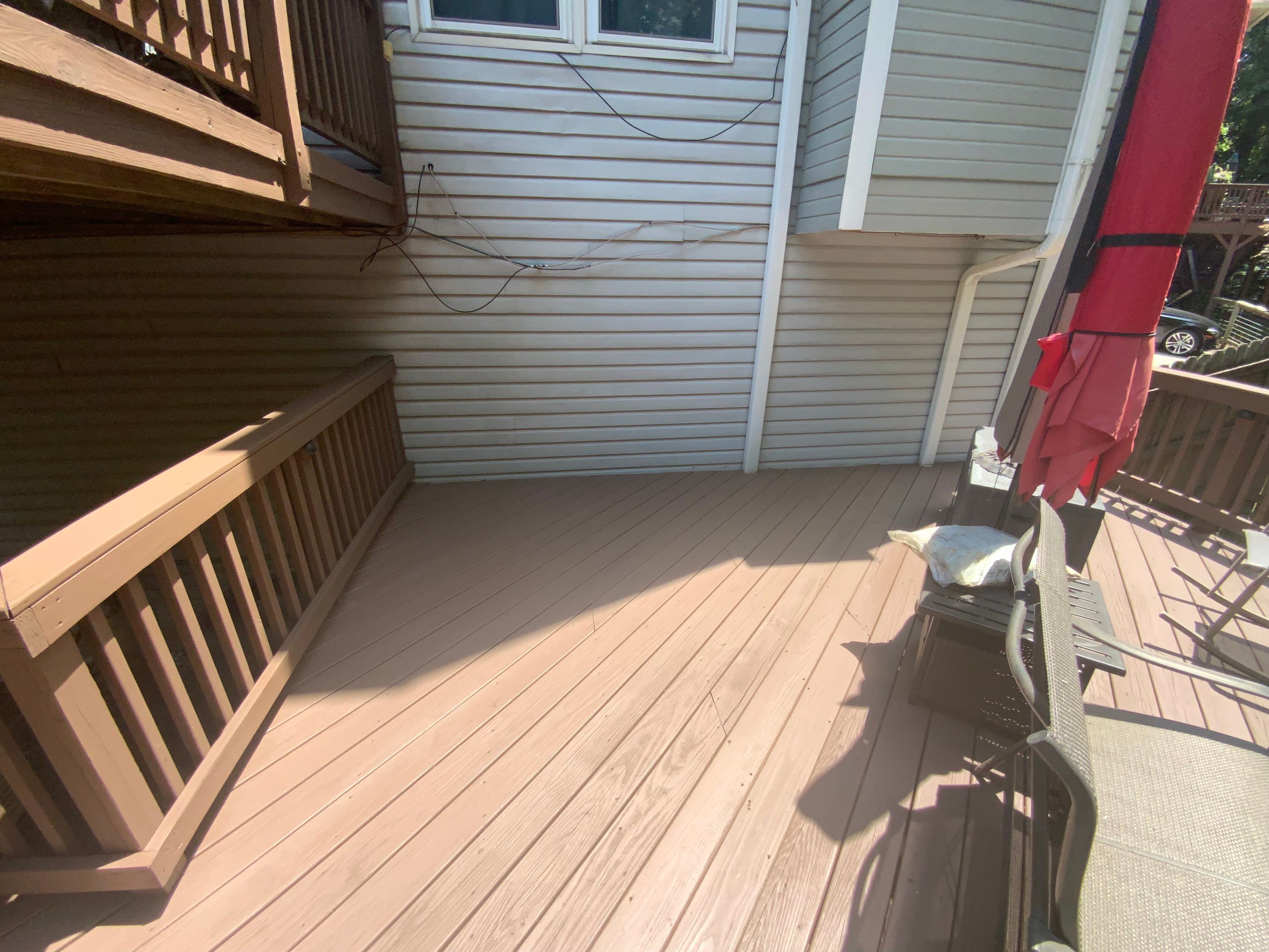 Multi-Level Wood Deck Repair and Staining in Tucker, Georgia by Swift Home Renovations