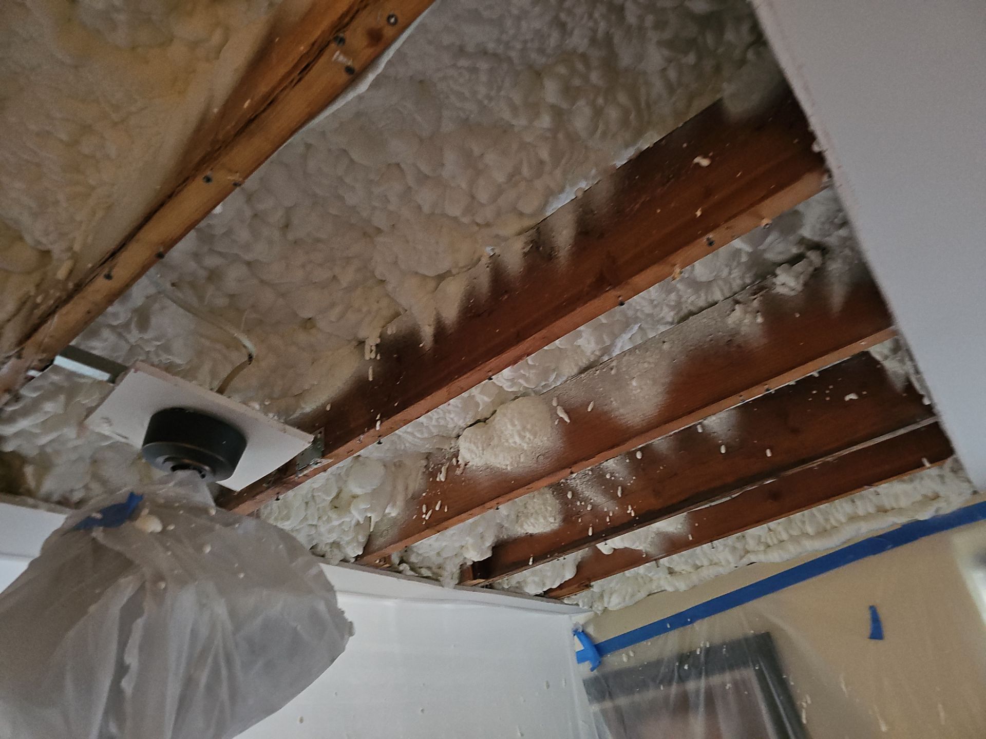 Attic Insulation using open cell spray foam by NYS Foam & Energy