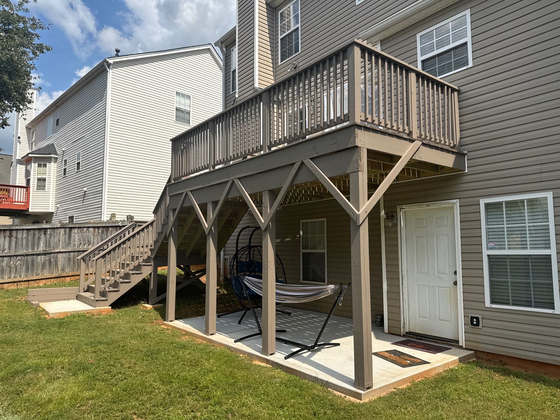 Multi-Level Deck Restoration and Solid Color Staining in Suwanee by Swift Home Renovations