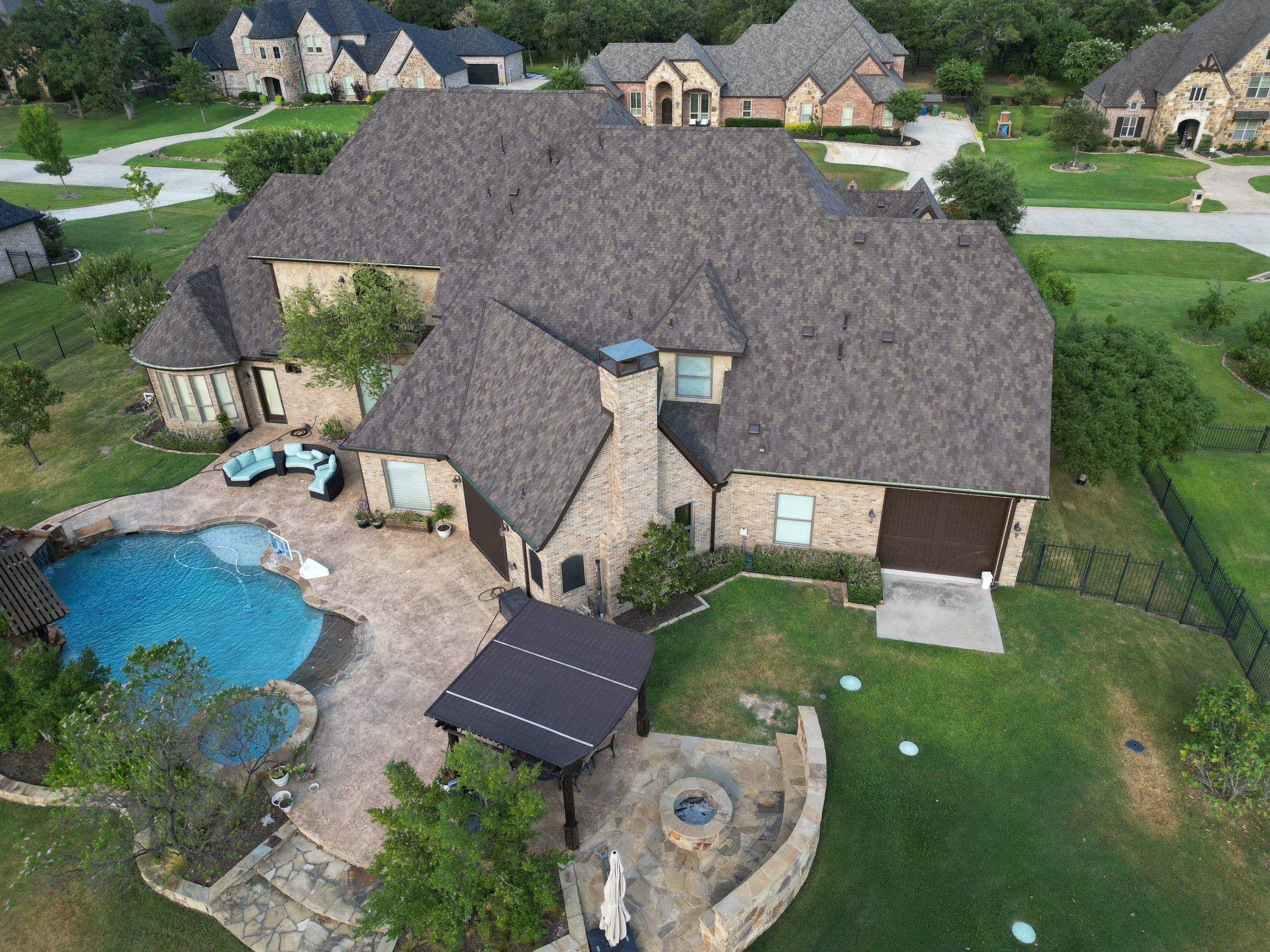 Final Roof Drone Shots by First Out Roofing 